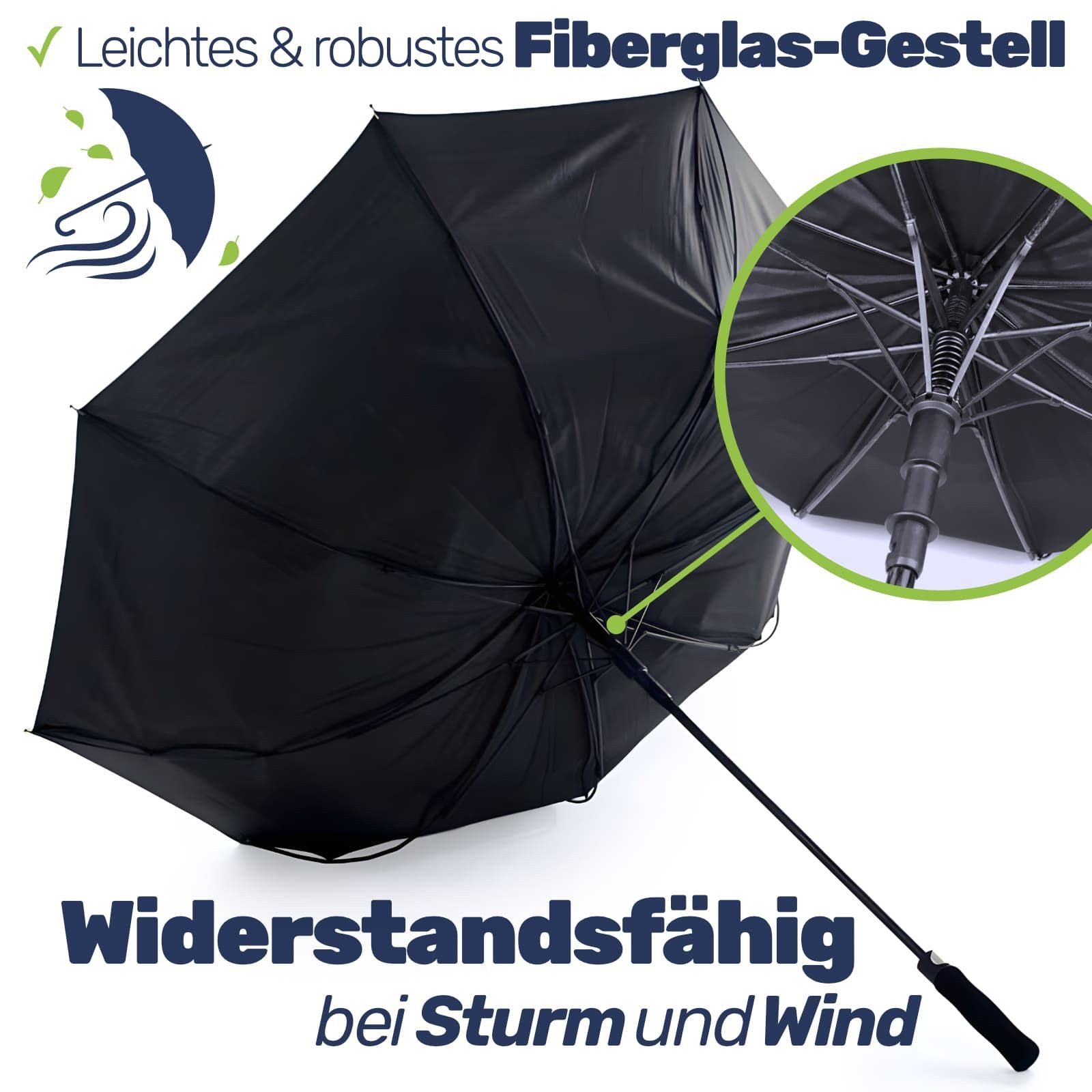 Gravidus Golfregenschirm Großer Golfschirm Regenschirm Stockschirm Automatik XXL 132 cm