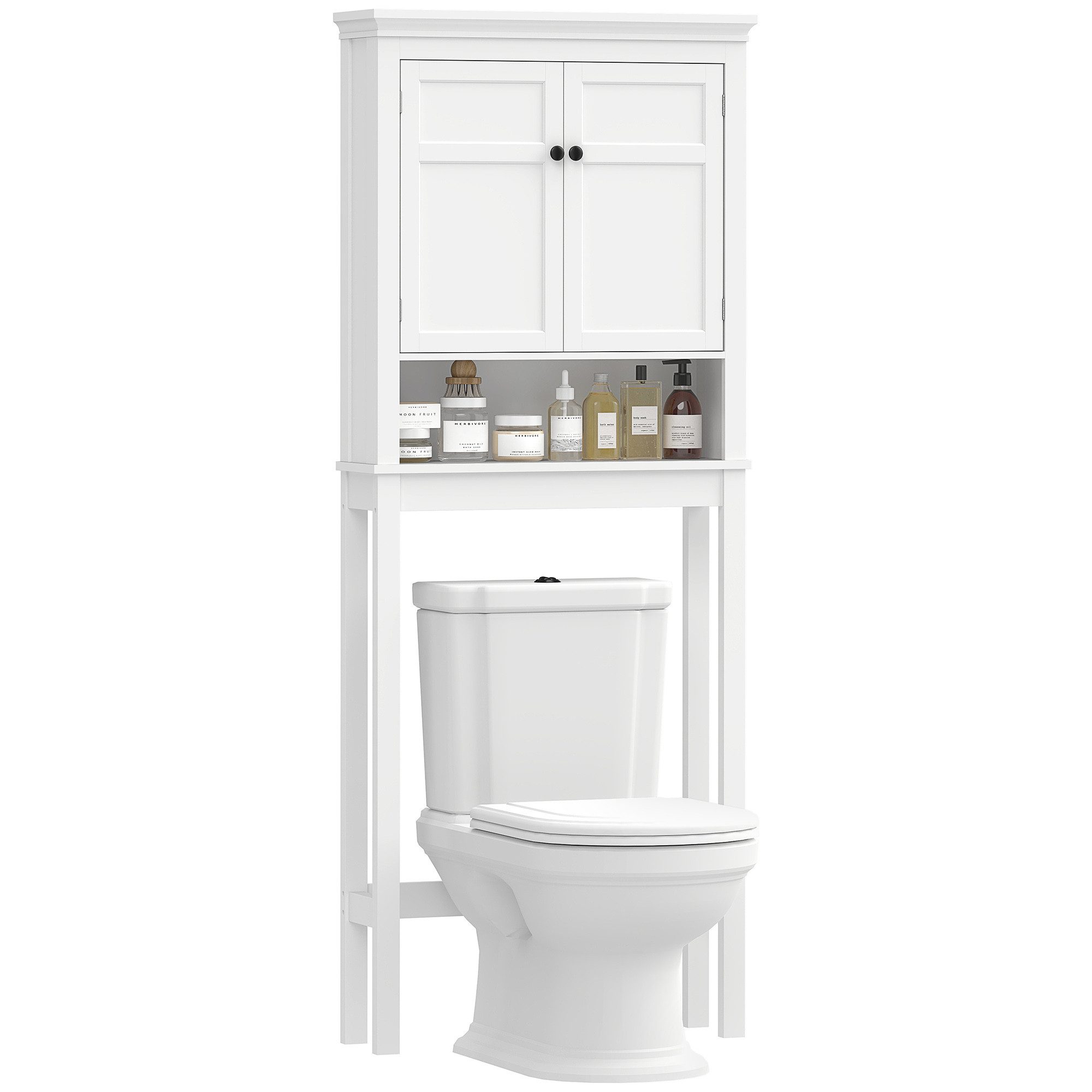 MC Star Hängeschrank WC-Aufsatzschrank Waschmaschine Badmöbel 2 Türen Regalböden Weiß