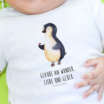 Mr. & Mrs. Panda Strampler Pinguin Marienkäfer - Weiß - Geschenk, Baby, Freude, Bio, Lebensfreud (1-tlg)