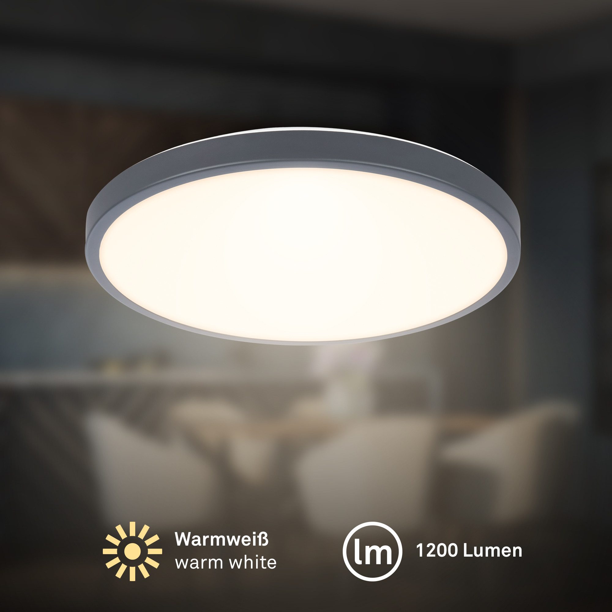 Briloner Leuchten Deckenleuchte FLAME Deckenlampe Aufbauleuchte, Standard (ON/OFF), LED fest integriert