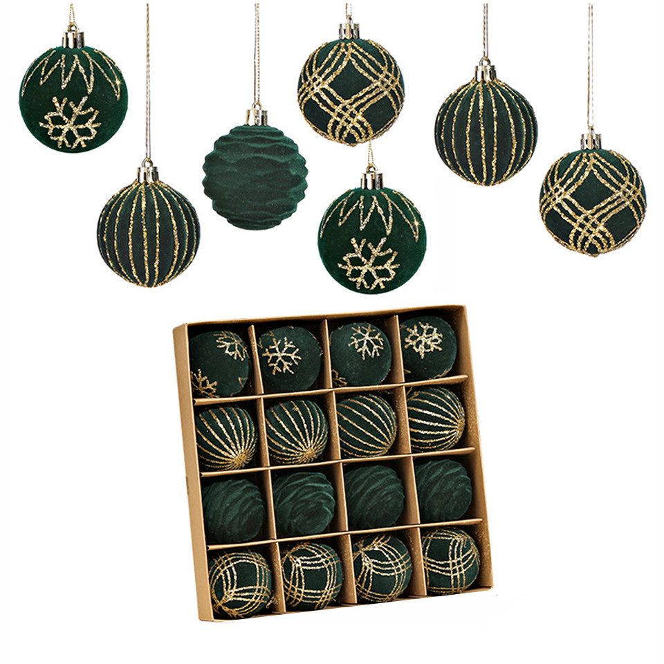 Bomiclss Weihnachtsbaumkugel 16-tlg. Weihnachtskugel-Set, bunte Weihnachtsbaumdekoration