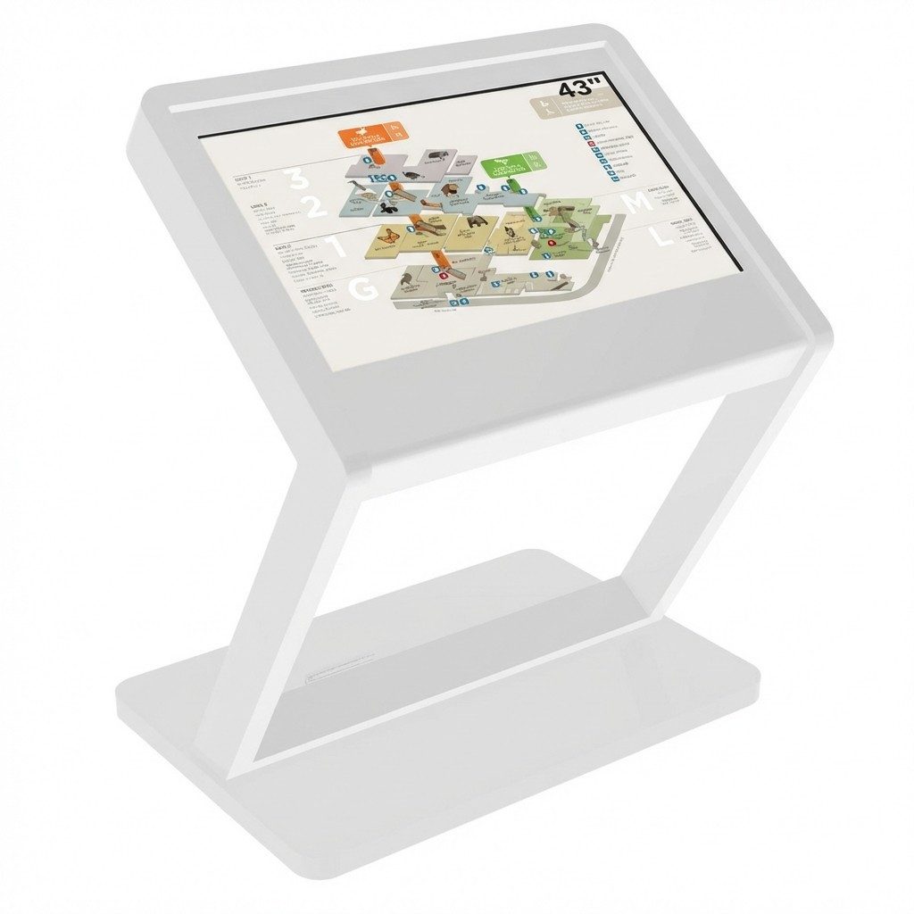 JVmoebel Präsentationsstaffelei Kundenstopp POI Display Aufsteller Terminal Kiosk Weiß - Infosystem, Made in Europe