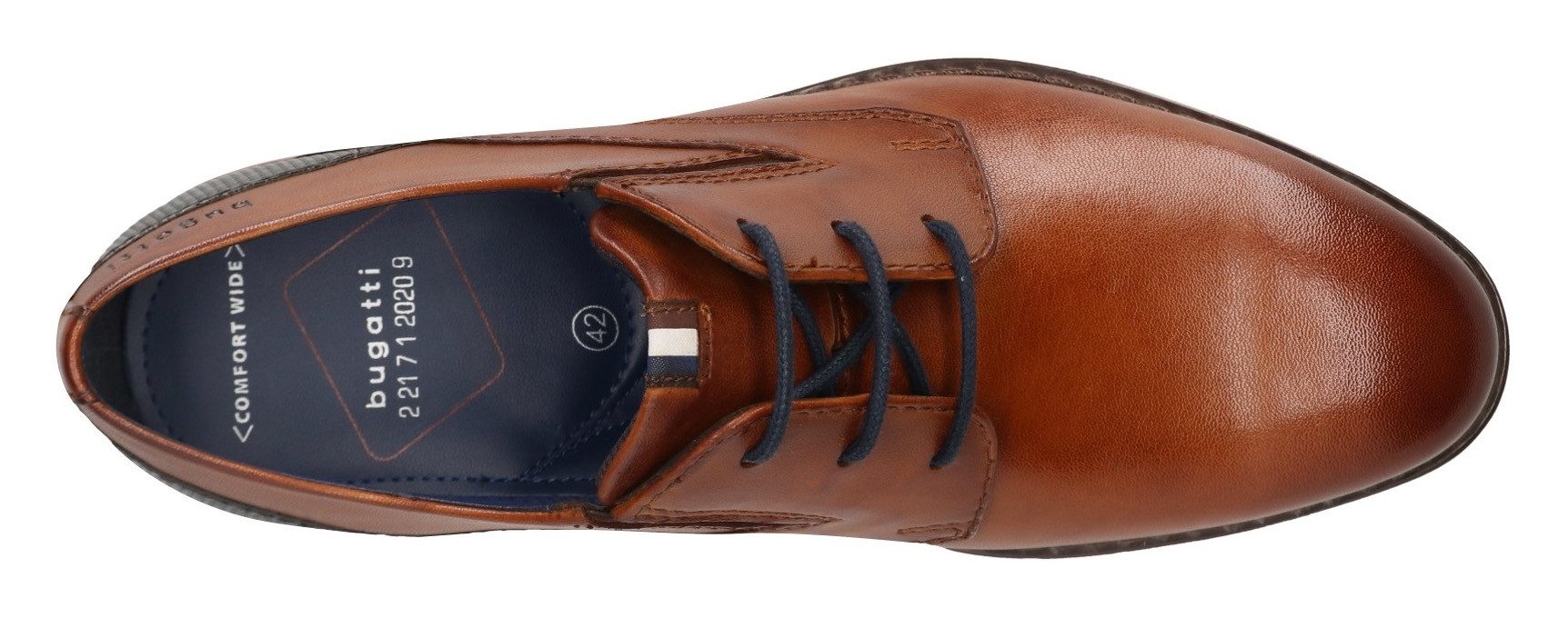 bugatti Schnürschuh Anzugschuh, Business Halbschuh mit bequemen Stretcheinsatz