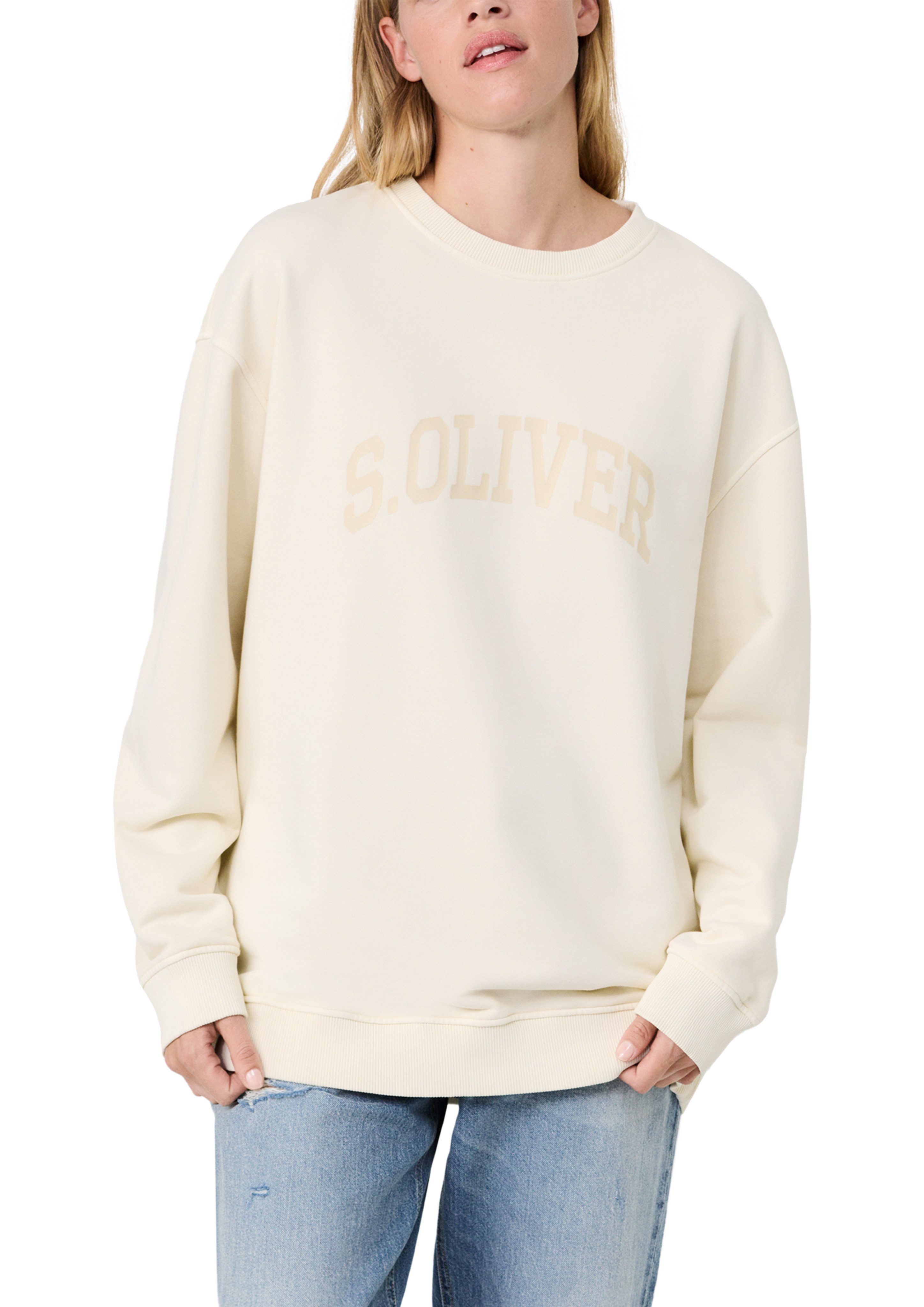 s.Oliver Sweater s.Oliver X Heidi Klum Logo Sweater Uni mit Logo-Print