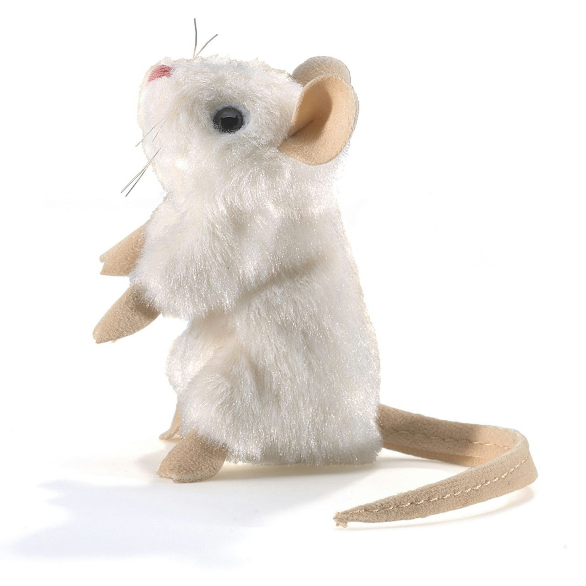 Folkmanis Handpuppen Fingerpuppe Folkmanis Fingerpuppe Mini Maus, weiß / Mini white Mouse 2776 (Packung)