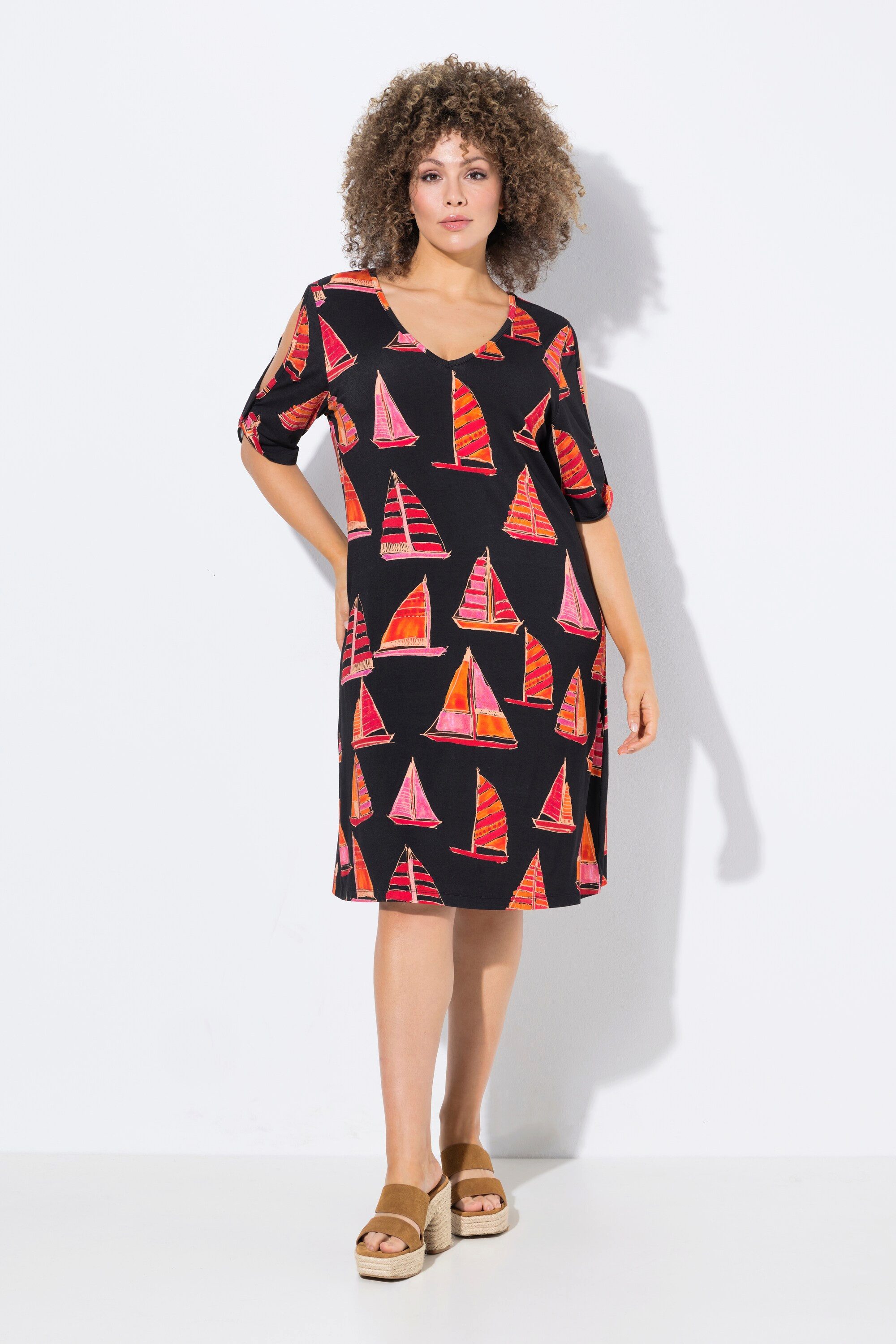 Ulla Popken Midikleid Strandkleid Boote A-Linie günstig online kaufen