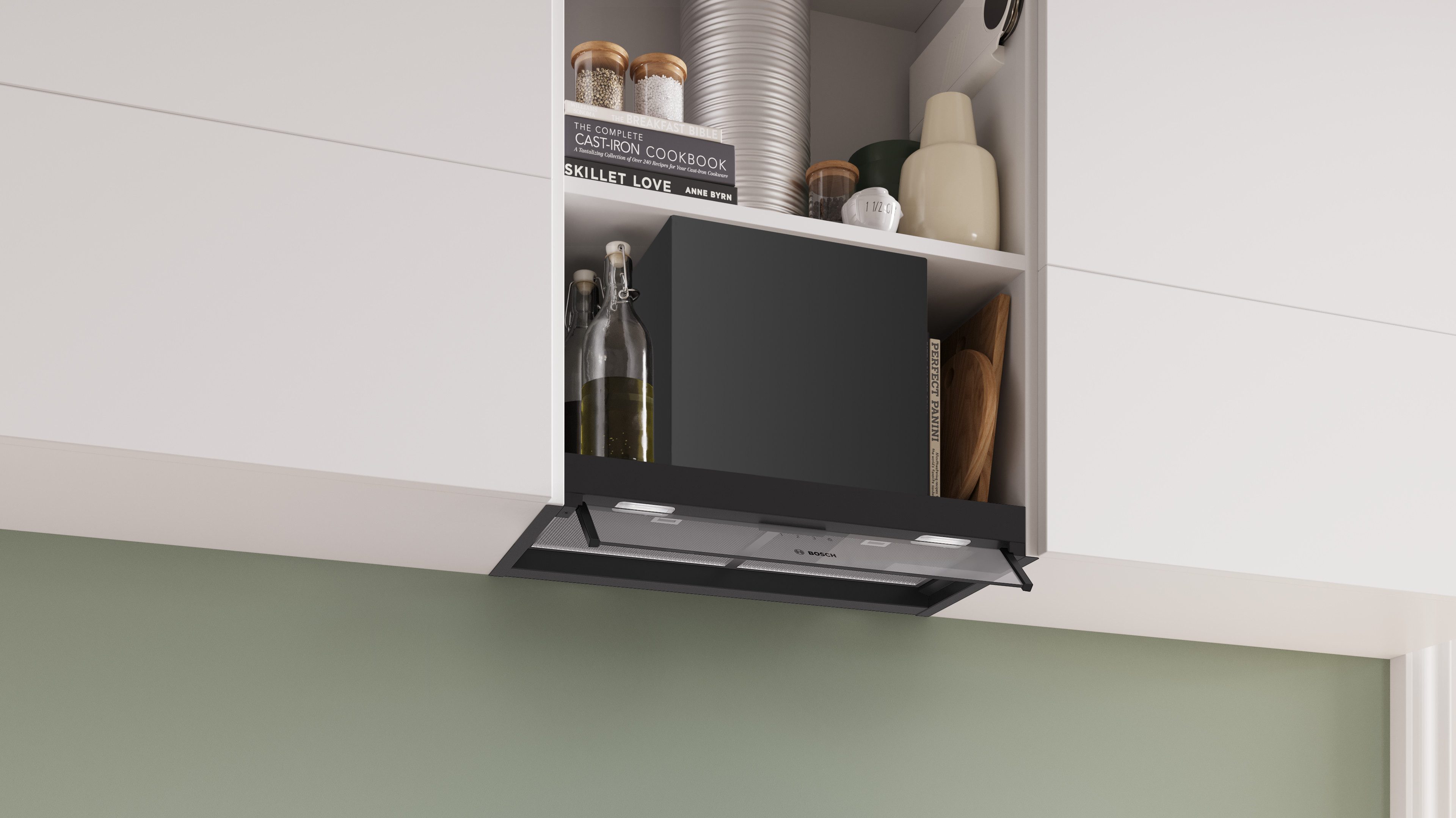 BOSCH Lüfterbaustein DBB65CC60 Serie Serie 4 DBB65CC60, Langlebiges Dual Filtersystem & maximaler Stauraum für mehr Platz