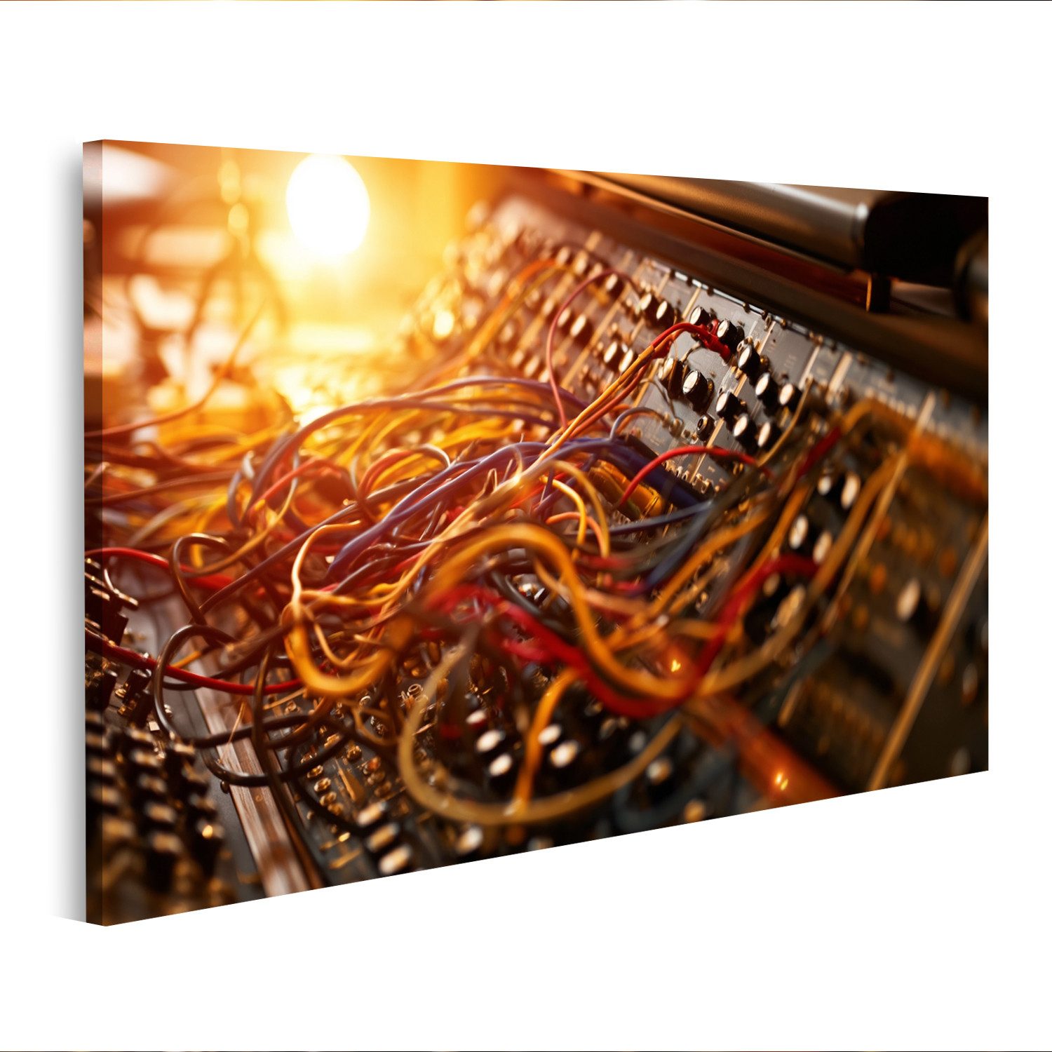 islandburner Leinwandbild Faszinierender Vintage Synthesizer für Musikliebhaber im Studio