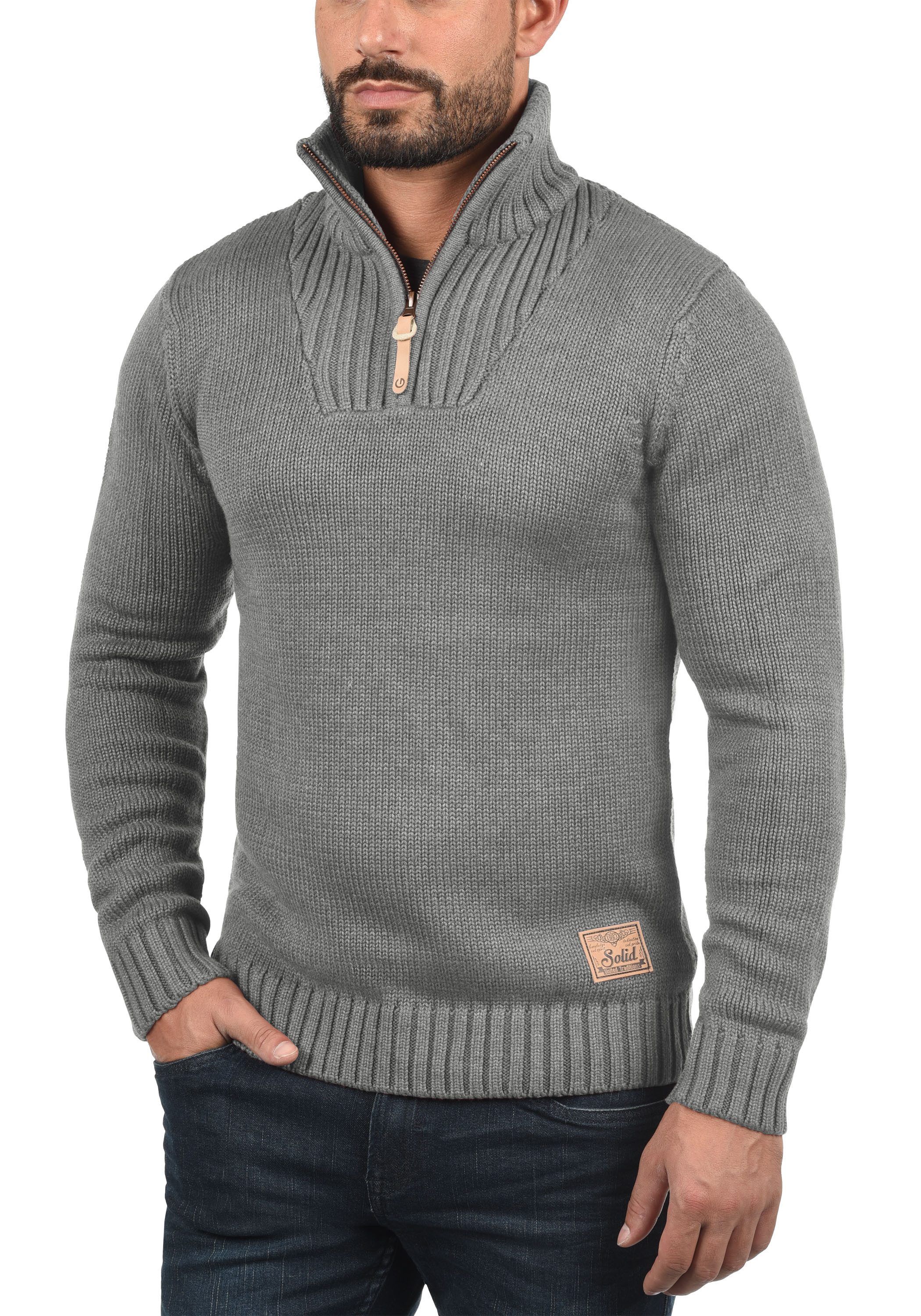 !Solid Troyer SDPetro Strickpulli mit hochabschließendem Kragen