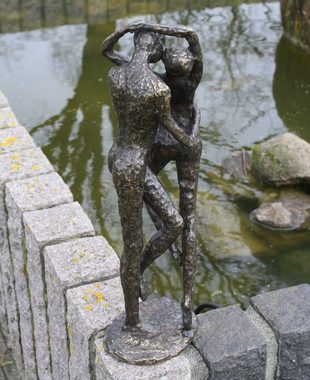 Bronzeskulpturen Skulptur BronzefigurLiebespaar auf einer Standplatte