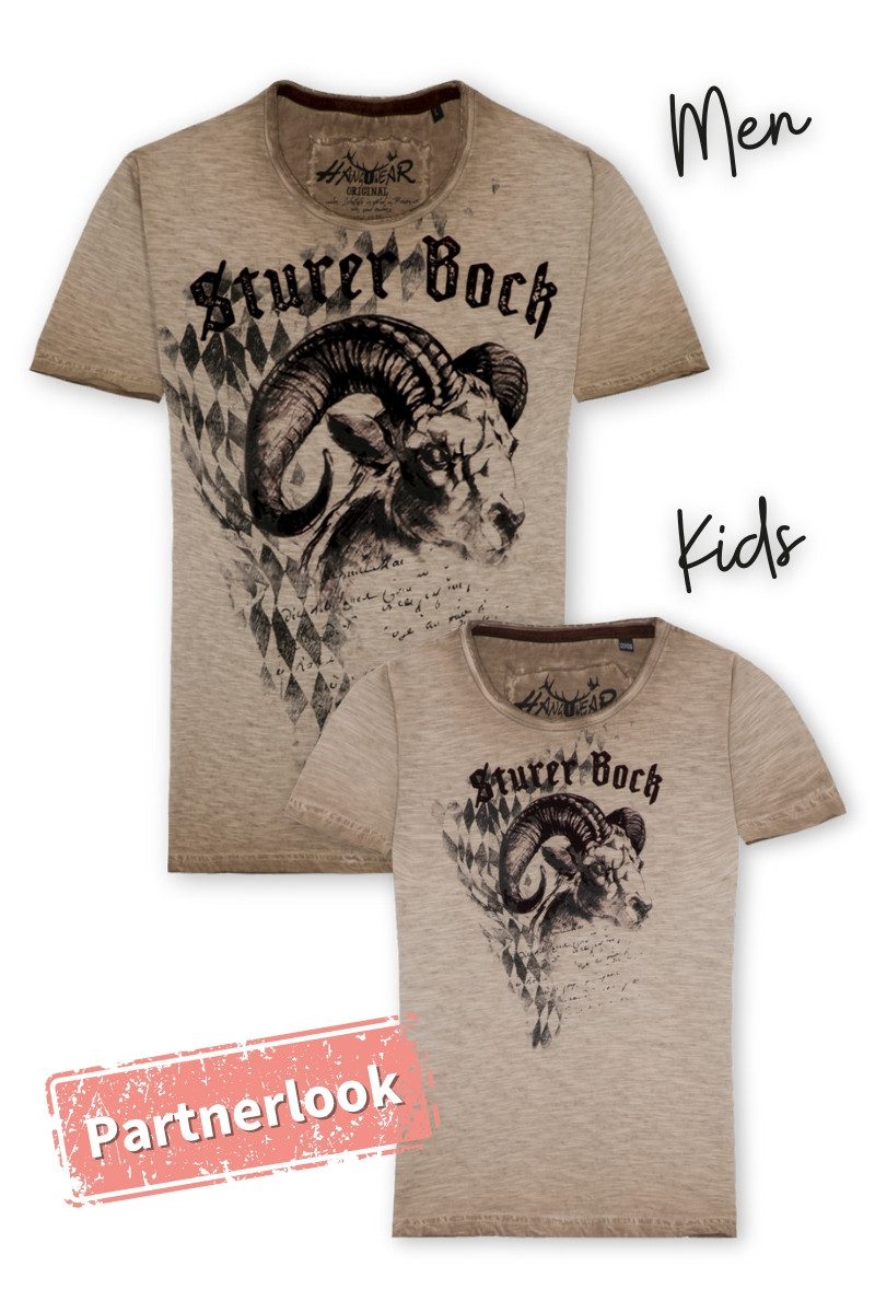 Hangowear Trachtenhemd Trachtenshirt Kind - GODWIN BAVARIA KIDS - beige – Bild 5 von 5