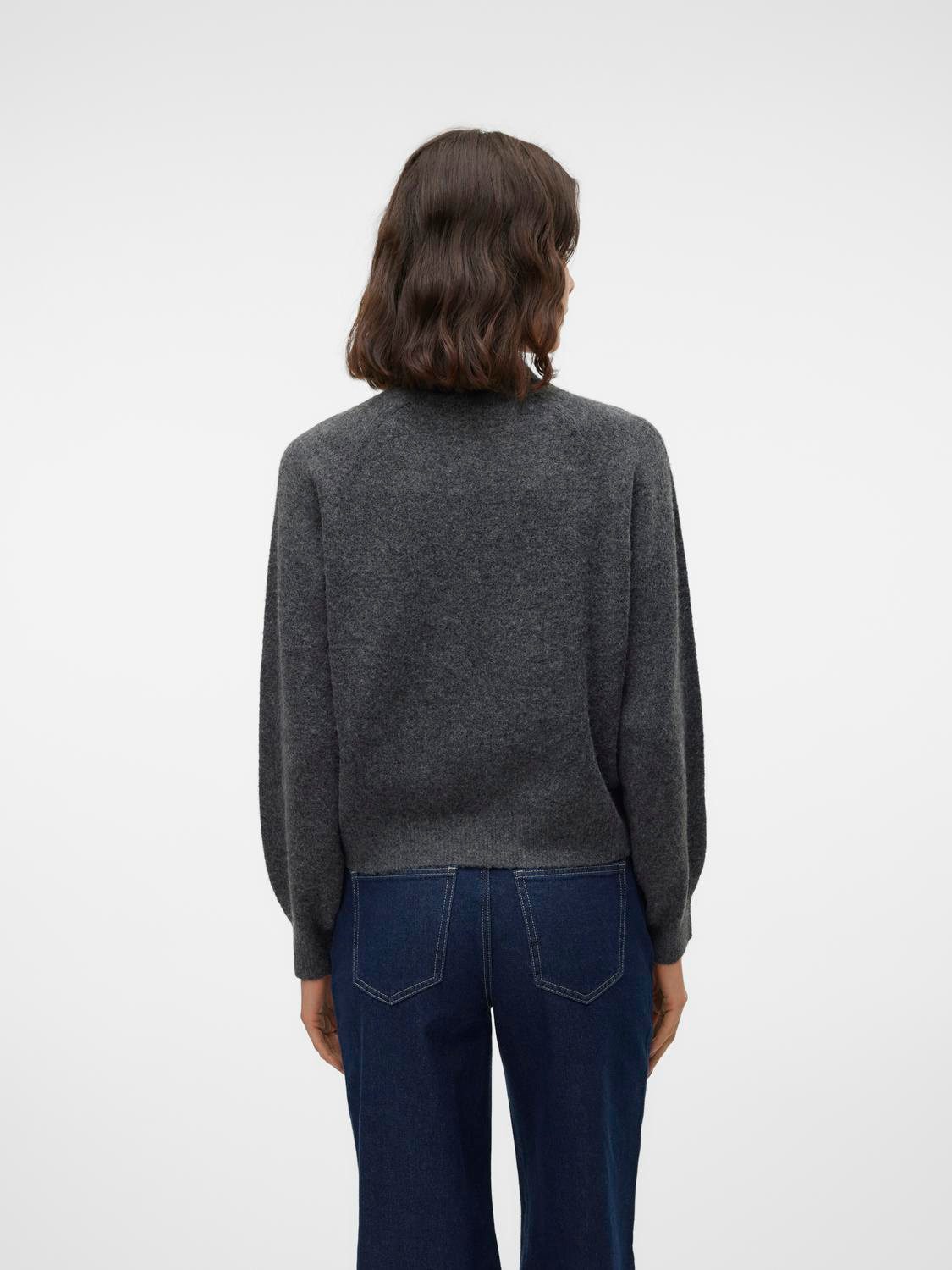 Vero Moda Strickpullover VMLEAF LS HIGH NECK PULLOVER ENT Materialmix, mit Wolle und Stretch, regular fit