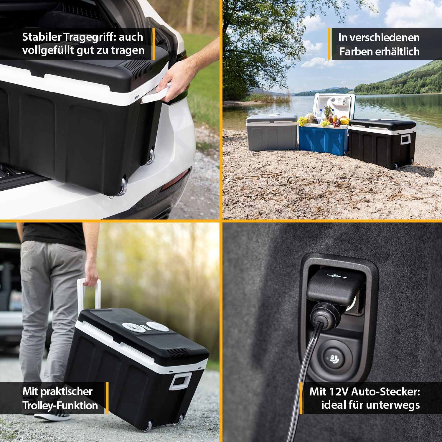 TZS FIRST AUSTRIA Elektrische Kühlbox Mobil Kühlschrank 45L, 12V /230V Anschluss, 12-V-Stecker fürs Auto, für Camping, Festivals, Reisen, mit Kühl- und Warmhalt – Bild 5 von 5