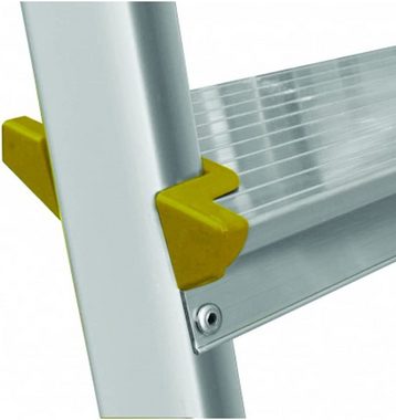 nm_trade Stehleiter Stehleiter Haushaltsleiter mit 3 Stufen Profi Leiter aus Aluminium, belastbar bis 120 kg, aus Aluminium, leicht, stabil, robust