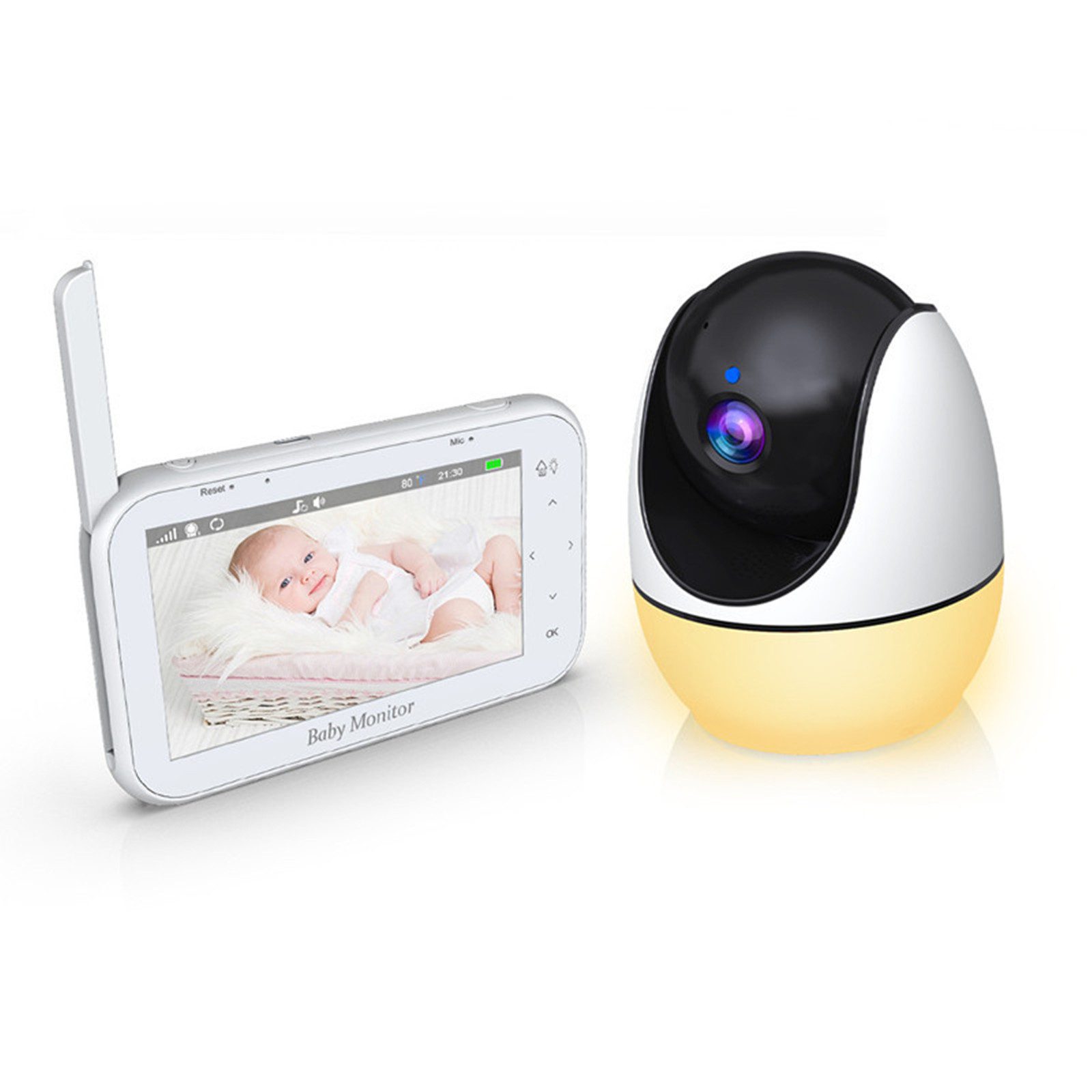Insma Babyphone 720P HD Kamera mit 4,3 Zoll Baby Monitor Nachtsicht, Zwei-Wege-Audio, mit 8 Schlaflieder, Baby Überwachung, Kein WLAN oder App erforderlich
