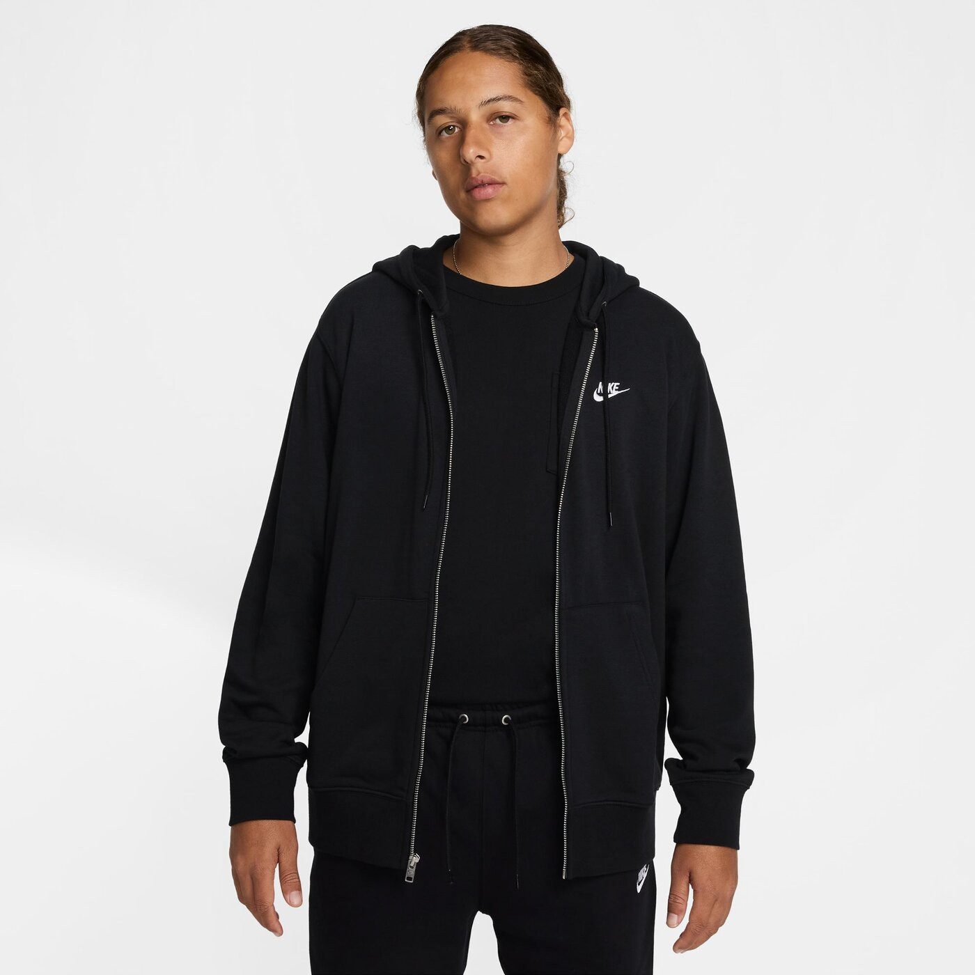 Nike Kapuzensweatjacke M NK CLUB FT FZ HOODIE BLACK/BLACK/WHITE