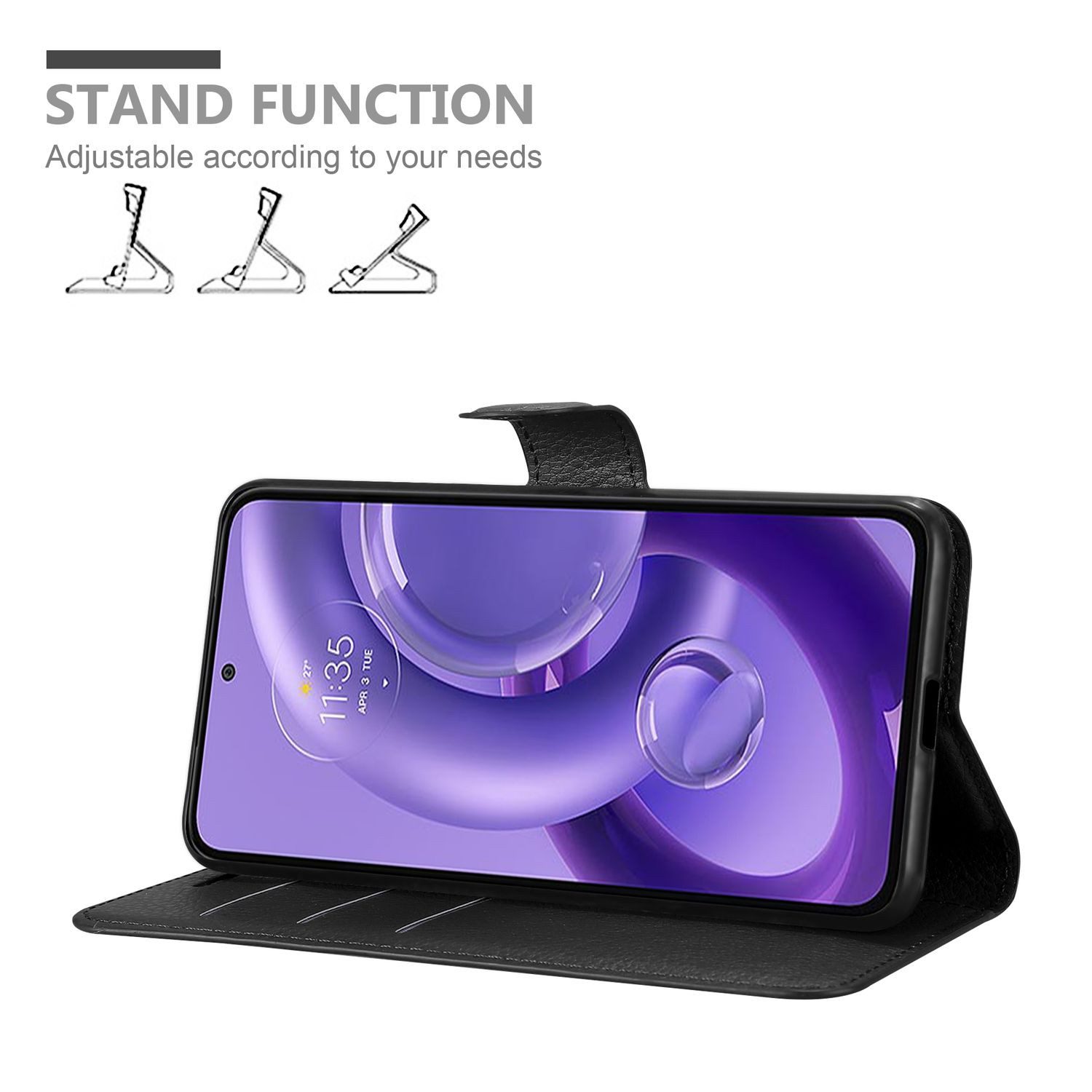 Cadorabo Handyhülle für Motorola EDGE 30 NEO Hülle Motorola EDGE 30 NEO, Hülle Schutzhülle mit Standfunktion, Kartenfach und Magnetverschluss