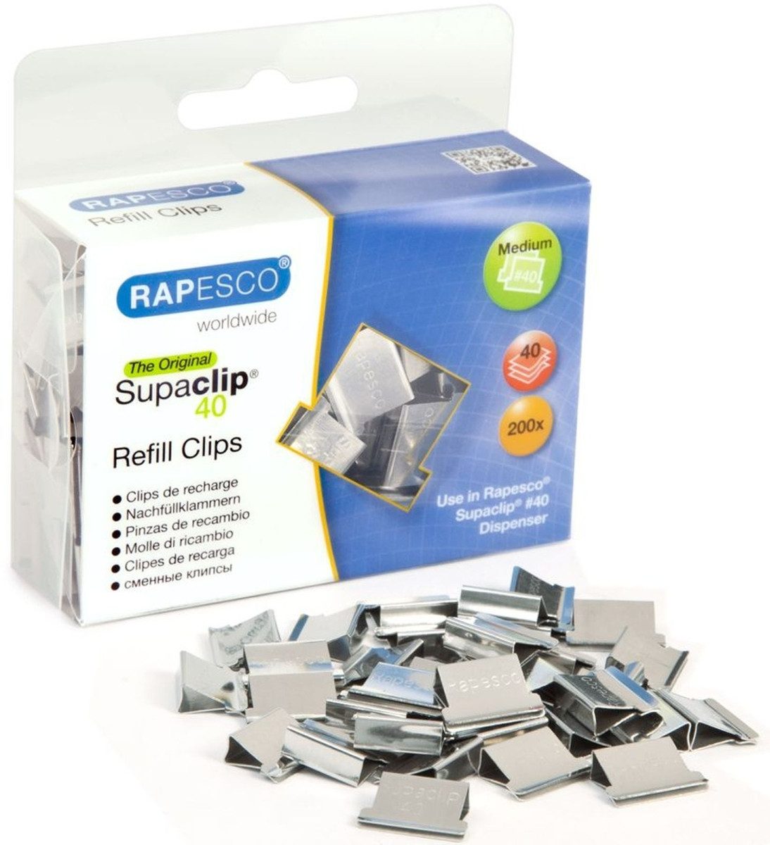 RAPESCO Büroklammer Dokumentenclips Supaclip 40 Edelstahl VE=200 Stück