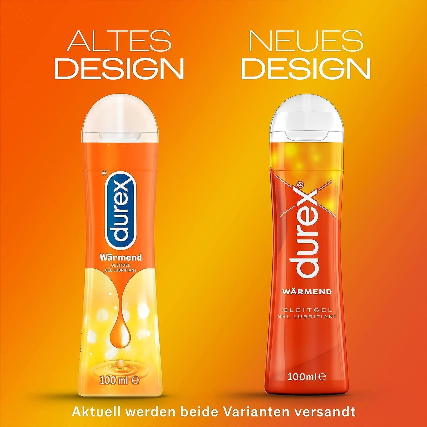durex Gleitgel Play Wärmend (2 x 100ml), Spar-Pack, 2-tlg., Fettfrei