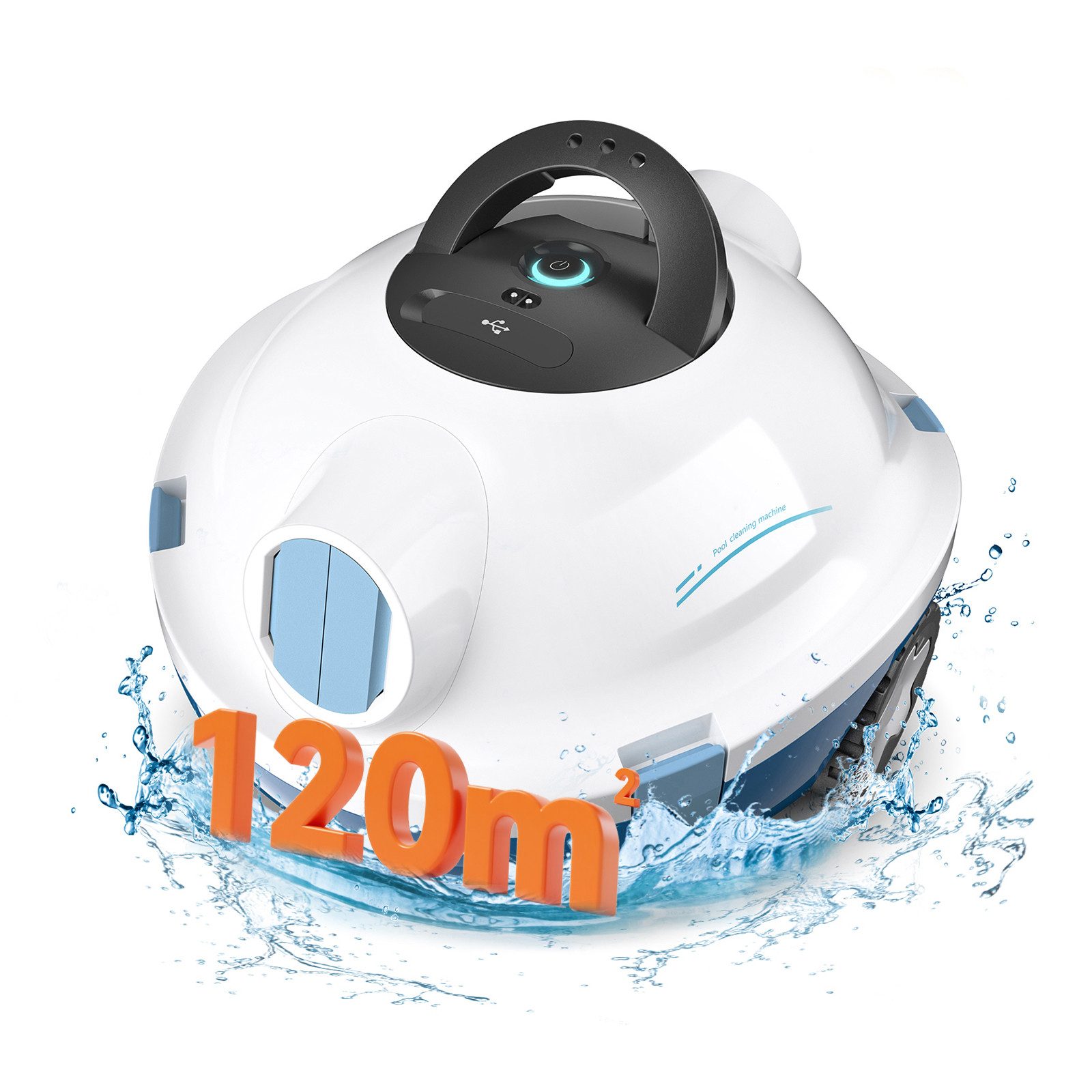Grenintol Робот для бассейна Kabellos Poolbodensauger Akku Automatisch 120 min,einfach bedienbar, Drahtloser Betrieb, automatische Poolreinigung-100