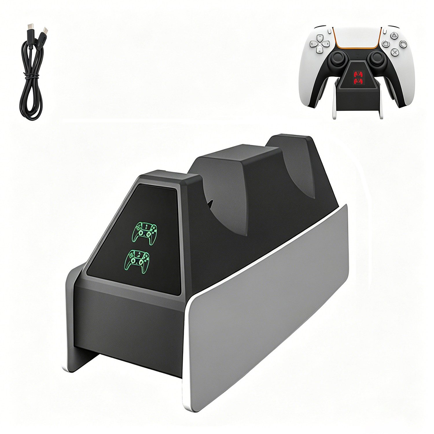 Toomoke PS5 Controller Ladestation für PS5 Elite Controller mit LED-Display Controller-Ladestation (2 Stunden Schnellladung, USB Anschluss & Aufbewahrung)