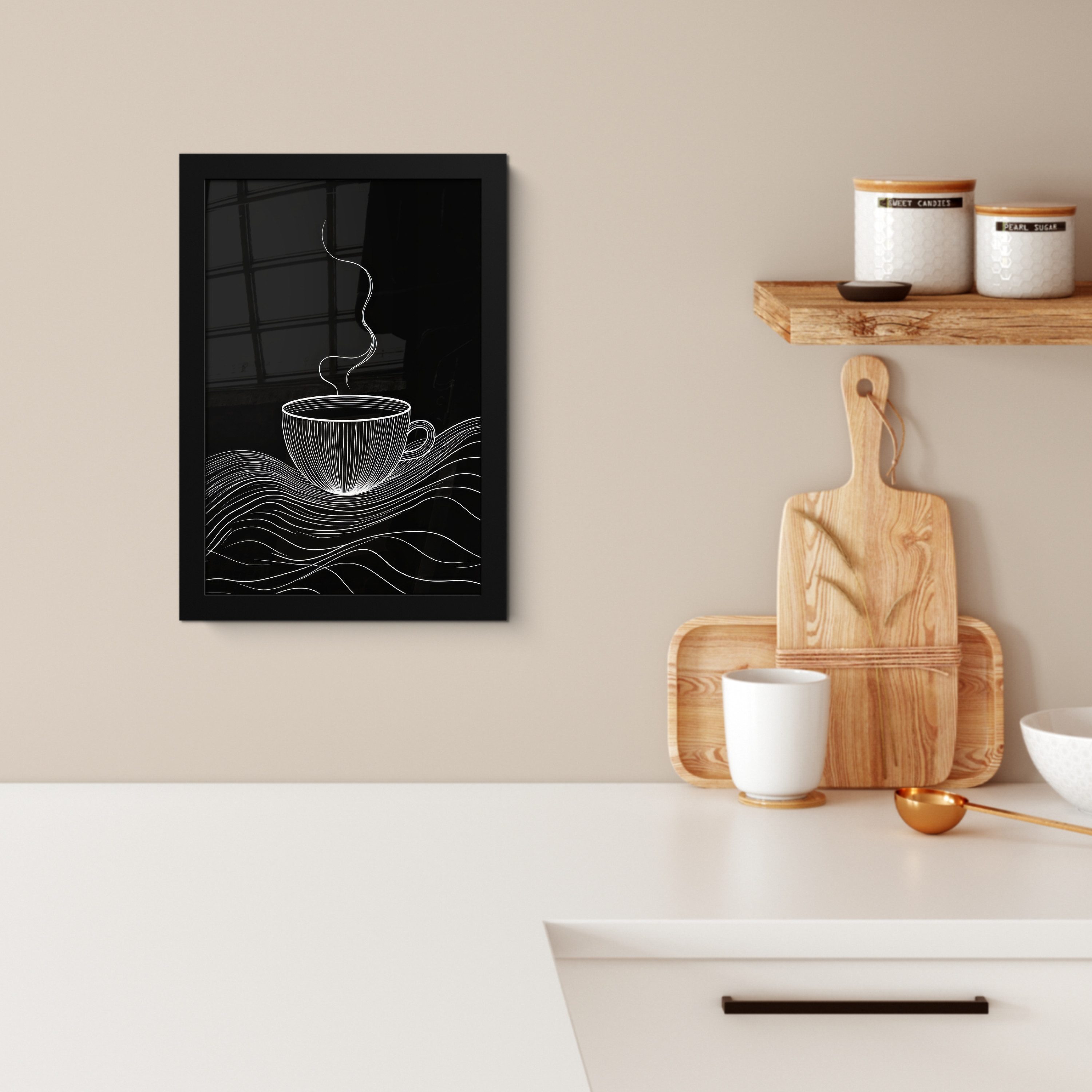 MuchoWow Poster Strichzeichnung - Kaffeetasse - günstig online kaufen