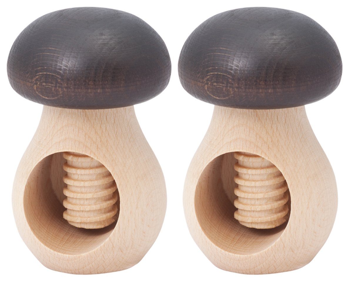 2 Stück Holz Nussknacker Pilz zum schrauben Nußknackerschraube 12cm 73 2000-2 