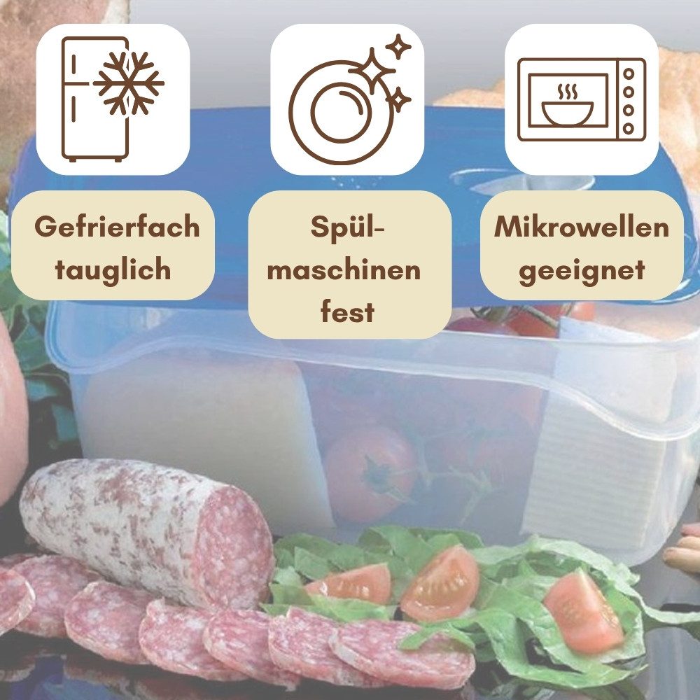 GarPet Frischhaltedose 4er Set Frischhaltedosen mit Deckel Abtropfgitter Gefrierdosen 2,5 L – Bild 3 von 5