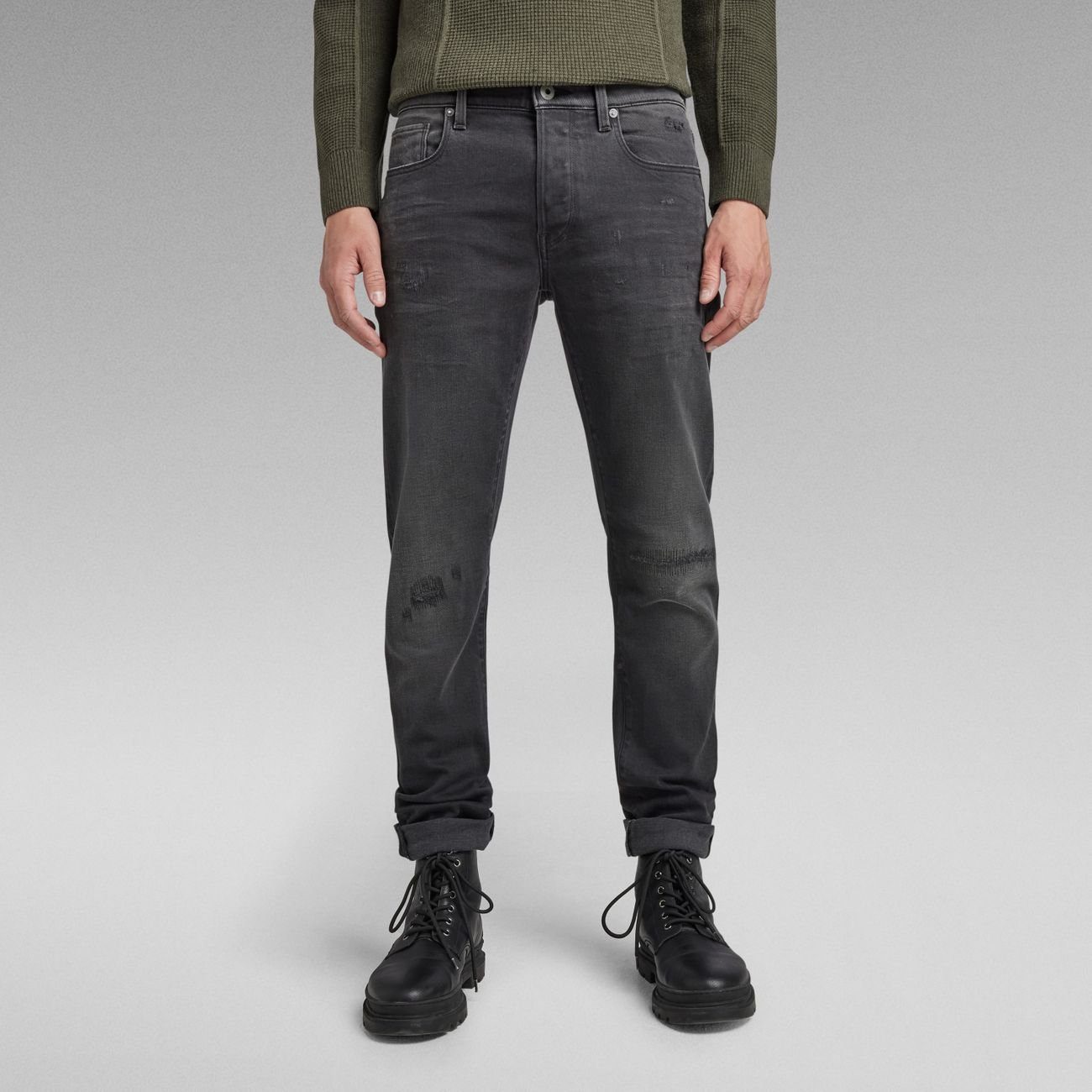 5-Pocket-Hose 3301 Slim worn in black onyx restored