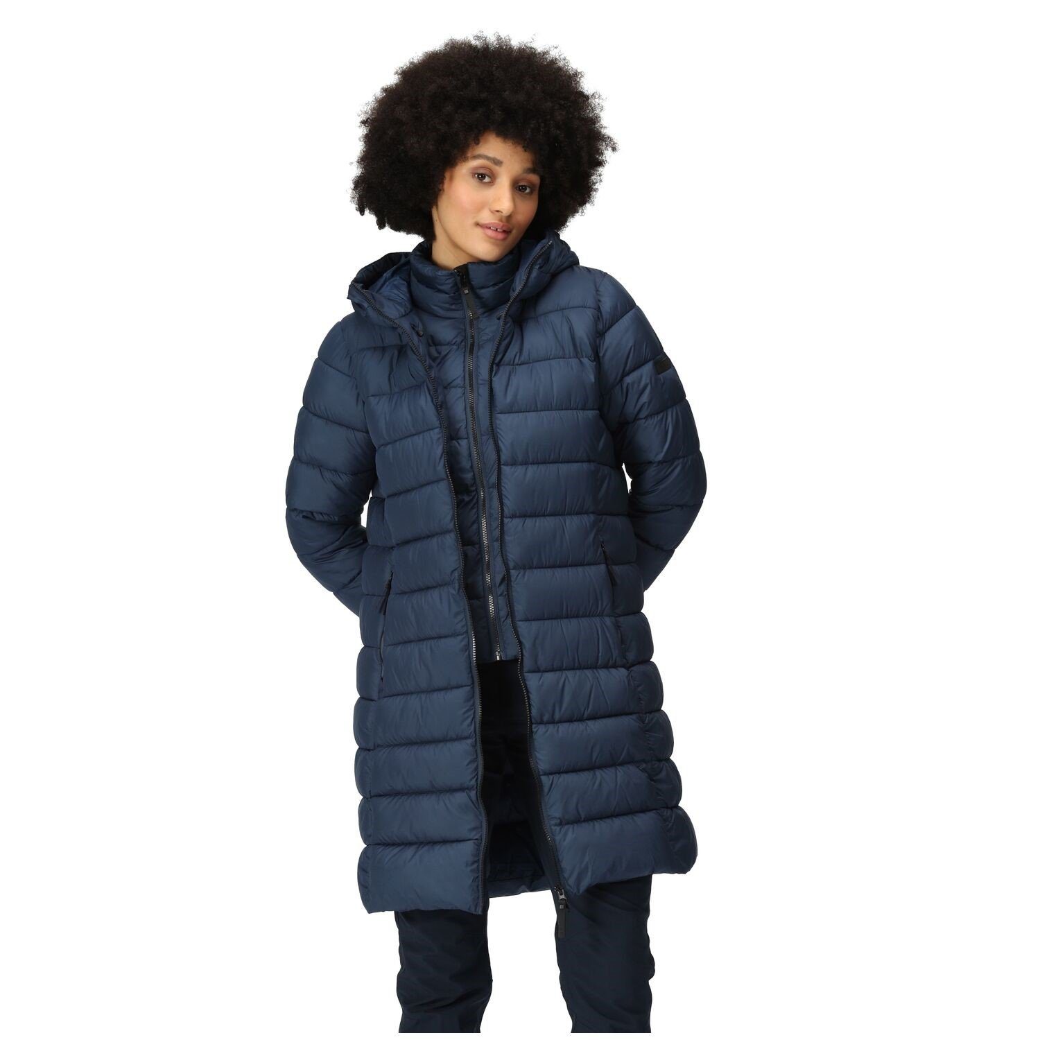 Regatta Funktionsjacke Andia Baffle Mantel für Damen mit Kapuze Wasserabweisend lang