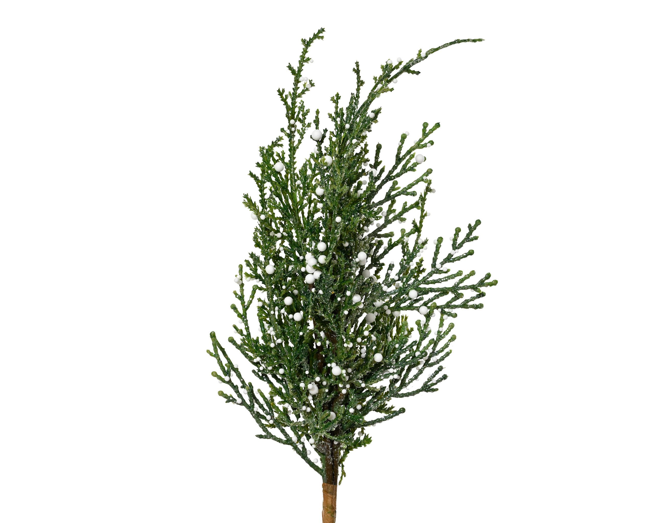 Kunstzweig, Kaemingk, Künstlicher Zweig 27cm mit weißen Beeren Grün / Weiß günstig online kaufen