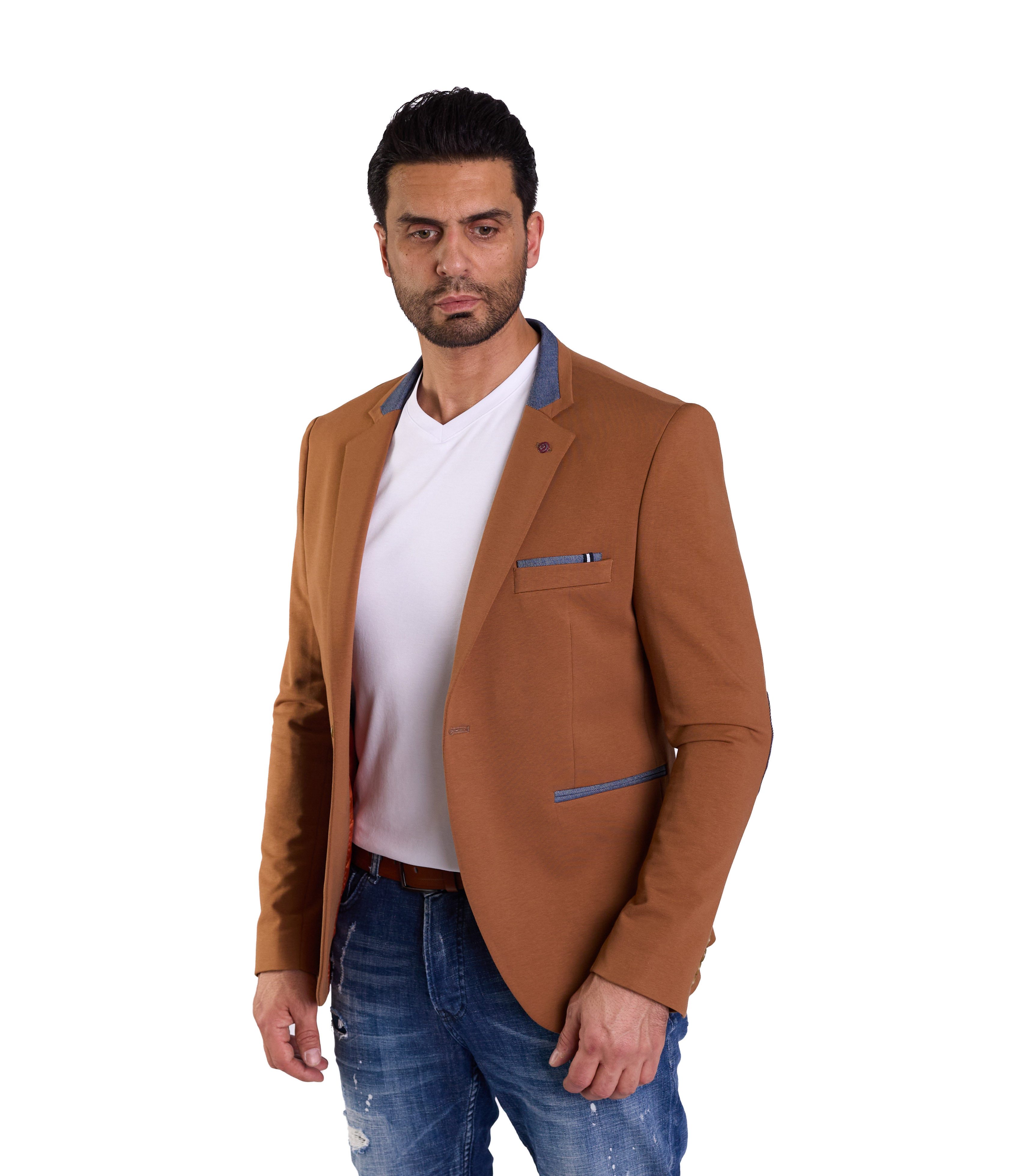 Denim Distriqt Jerseysakko Sportliches Herren Jersey Sakko mit besonderen D günstig online kaufen