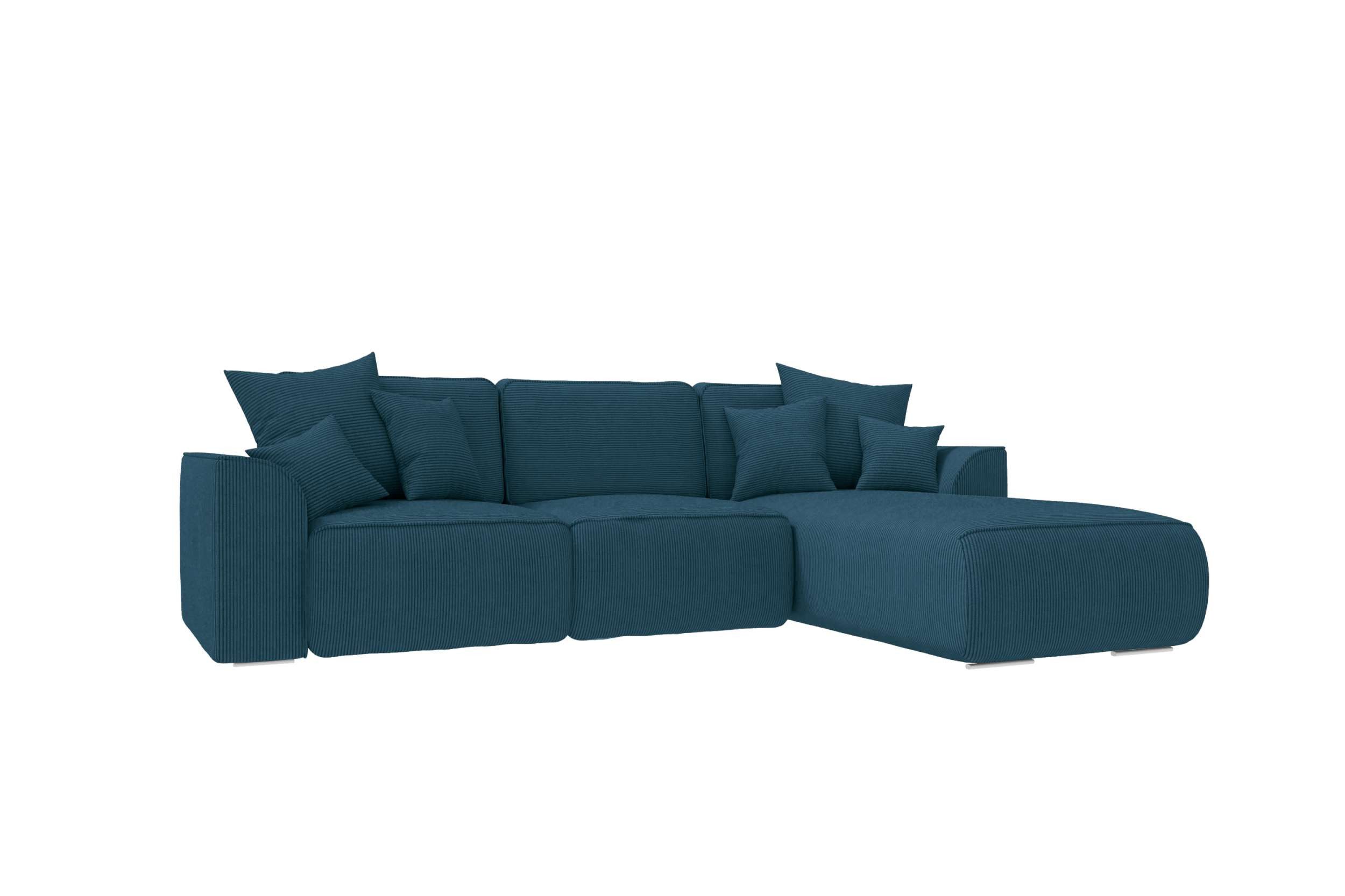 99rooms Ecksofa Gusto, Sofa L-Form, Eckcouch, mit Schlaffunktion, abnehmbaren Rückenkissen, Bezug-Cordstoff POSO