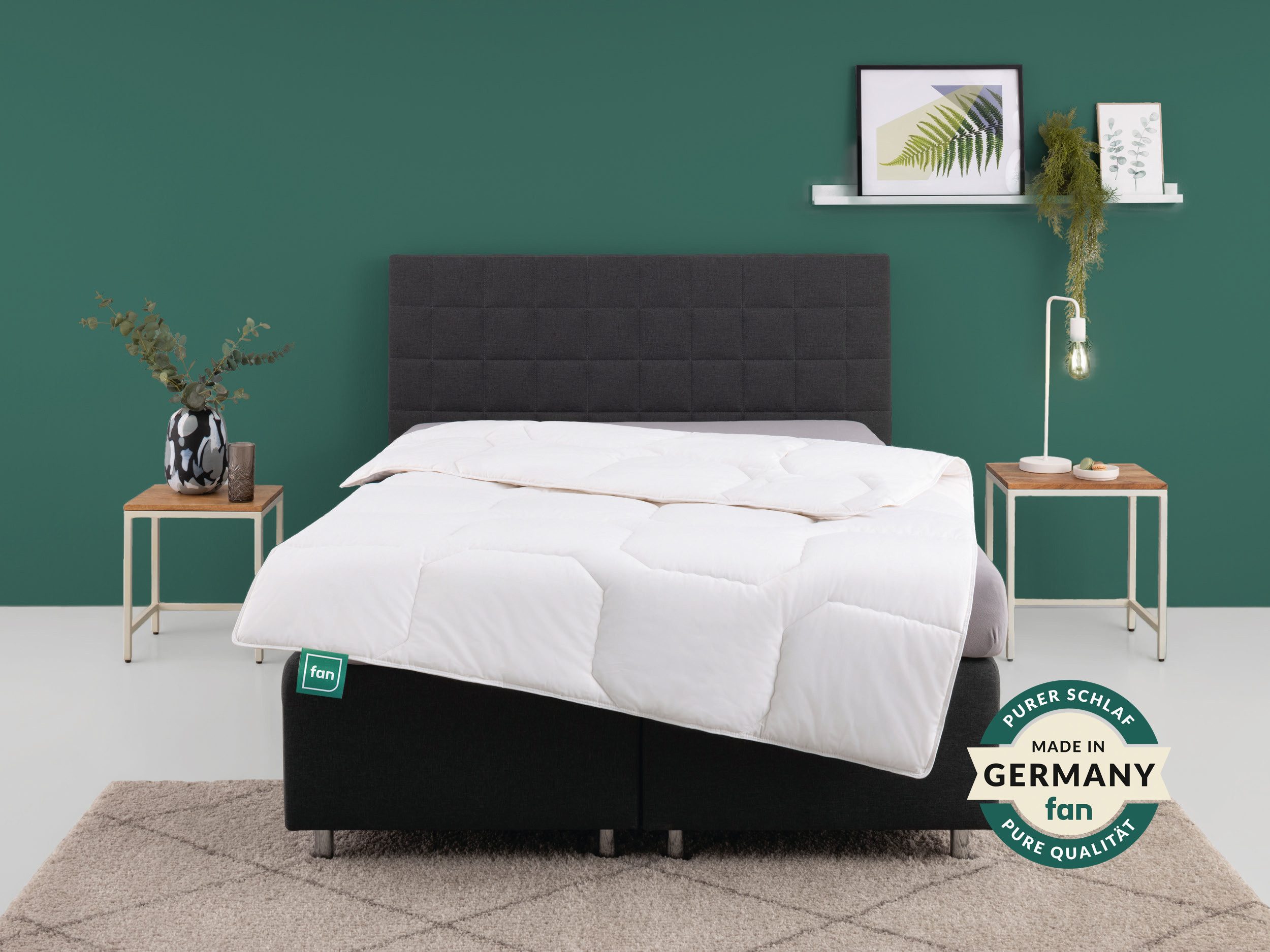 fan Baumwollbettdecke Kansas, Пуховые für Sommer und Winter, Decke, Füllung: 100% Baumwolle, Bezug: 100% Baumwolle, Bettdecke 135x200 cm, 155x220 cm und weiteren Größen, Made in Germany