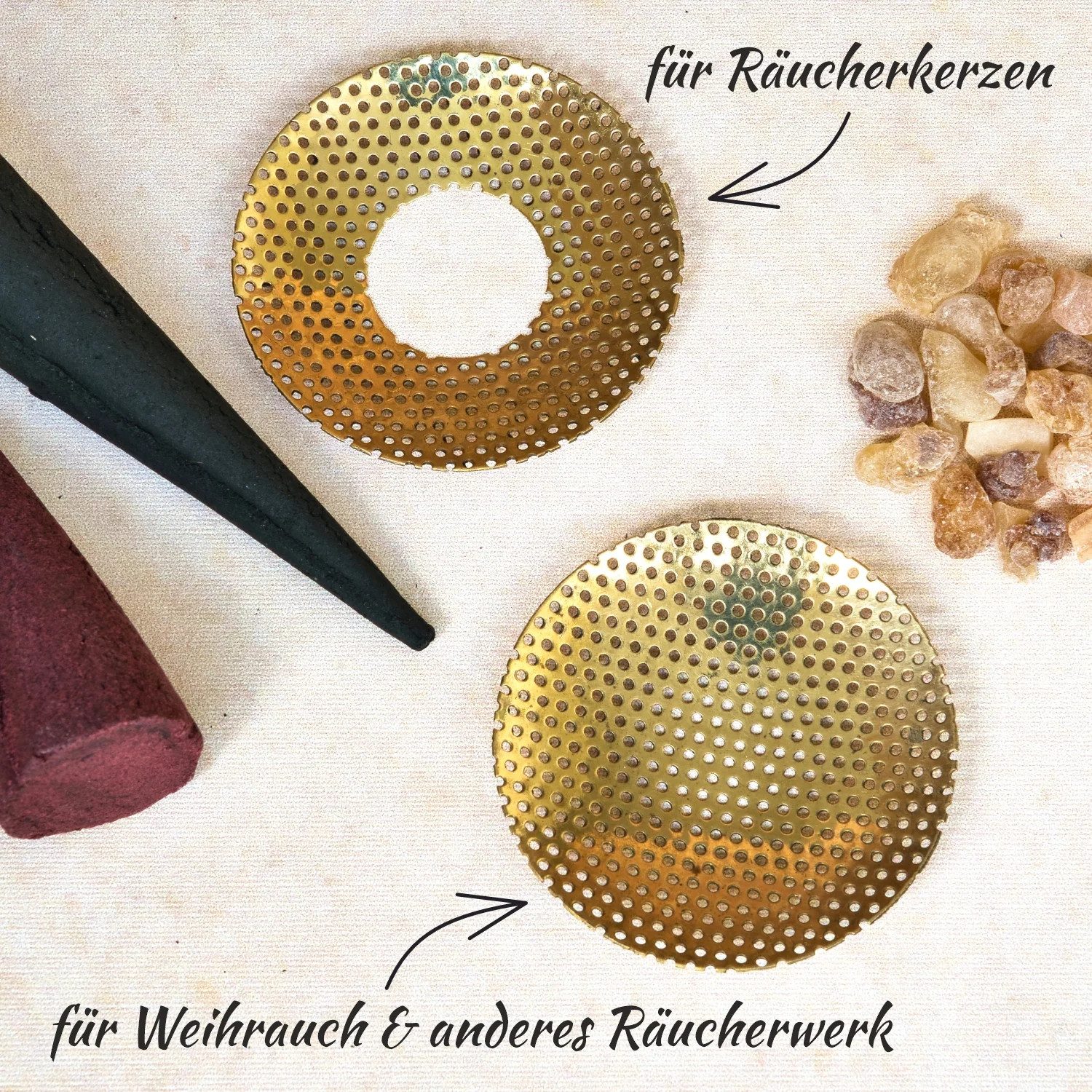 Crottendorfer Räuchersäule Weihrauchbrenner aus Messing in Schwarz, Handgefertigt