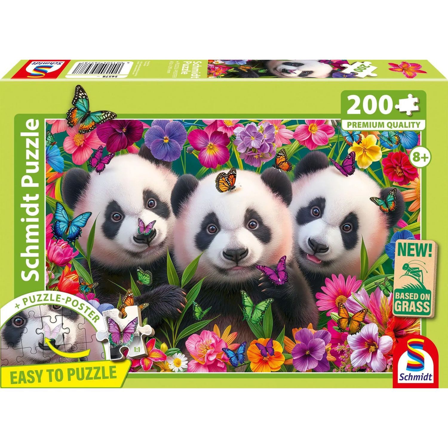 Schmidt Spiele Puzzle Panda-Trio, 200 Puzzleteile