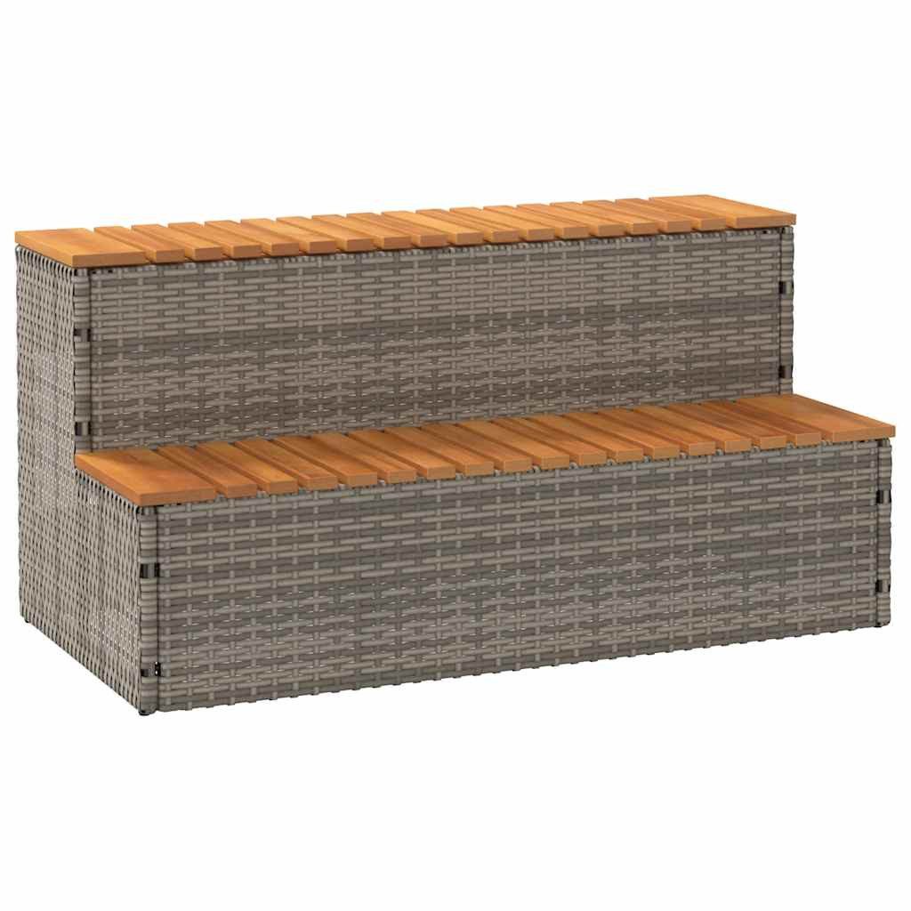 vidaXL Poolleiter, Whirlpooltreppe Grau 100x50x50,5 cm günstig online kaufen