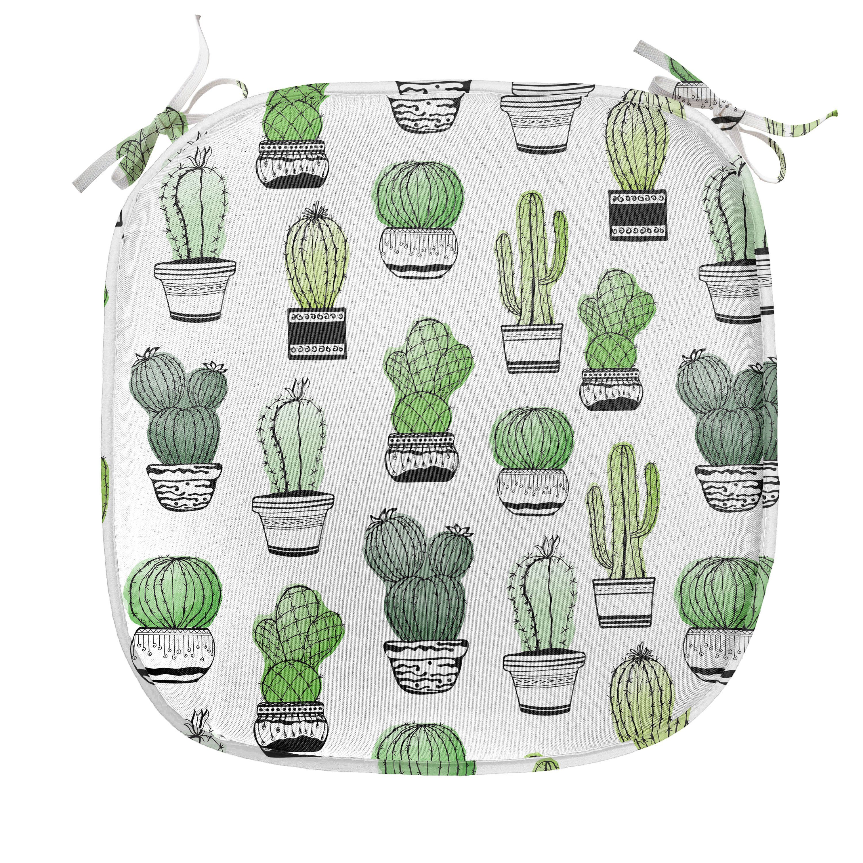 Kaktus für Stuhlkissen Latino-Laub-Muster Dekoratives Abakuhaus wasserfestes Kissen Riemen mit Küchensitze,