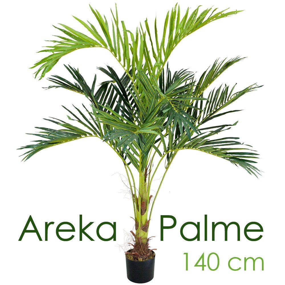 Kunstpflanze Palmenbaum Palme Arekapalme Kunstpflanze Künstliche Pflanze 140cm Decovego, Decovego