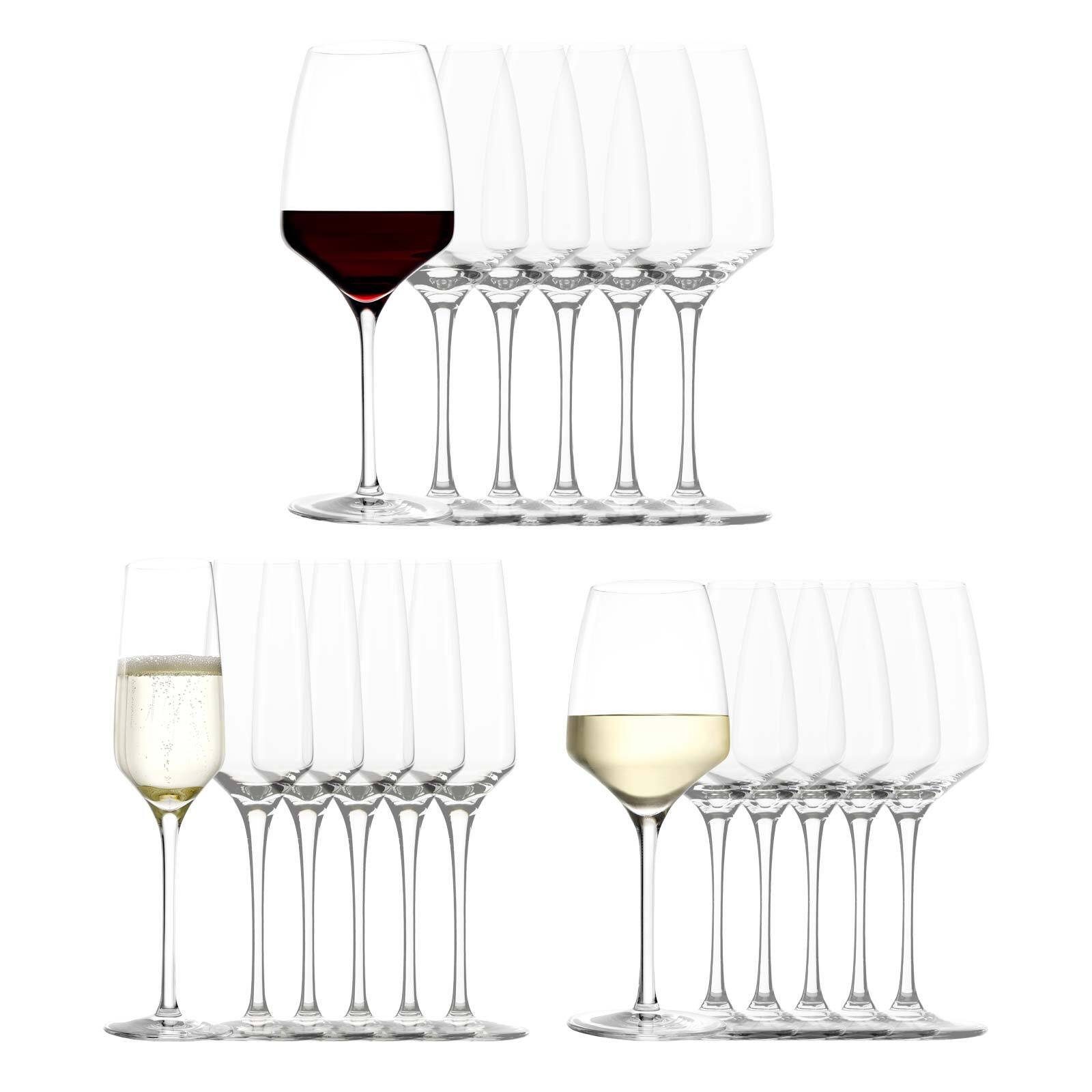 Stölzle Glas EXPERIENCE Wein- und Sektgläser 18er Set, Glas