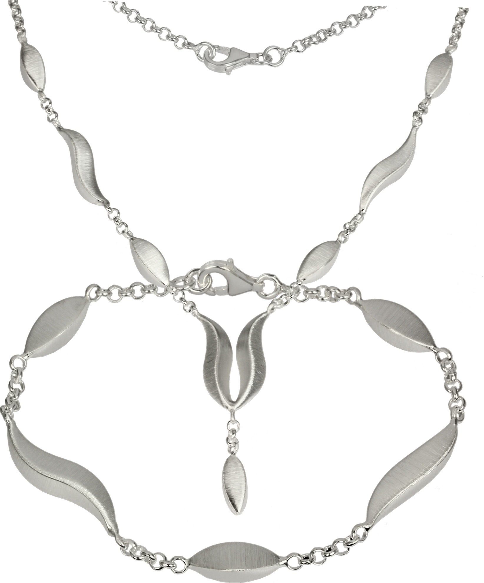 SilberDream Schmuckset SilberDream Collier & Armband matt Wave (2-tlg., Sch günstig online kaufen