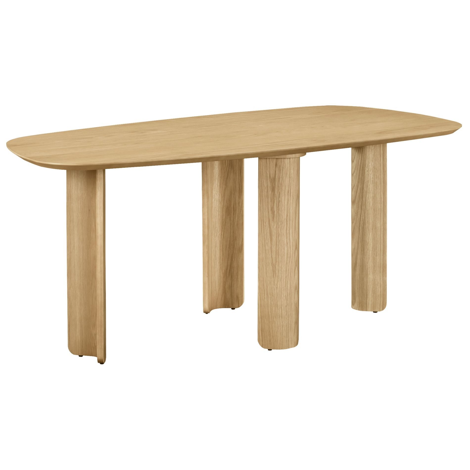 Selsey Esstisch Calnes, MDF mit Eichenfurnier, formgebogene Holzbeine, rechteckig 180x90 cm