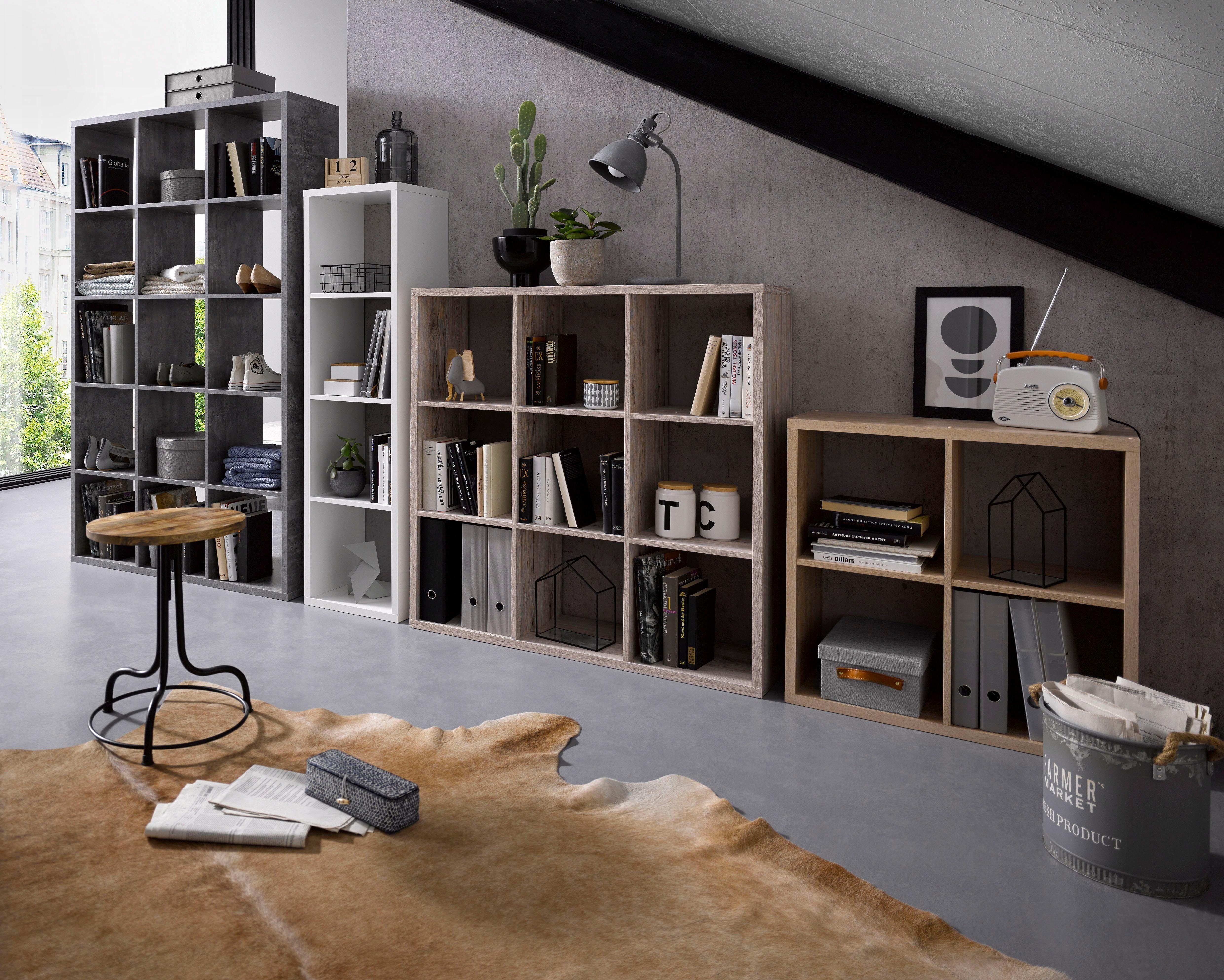 FORTE Standregal Mauro, Fachgröße 33x33cm, 4 Fächer