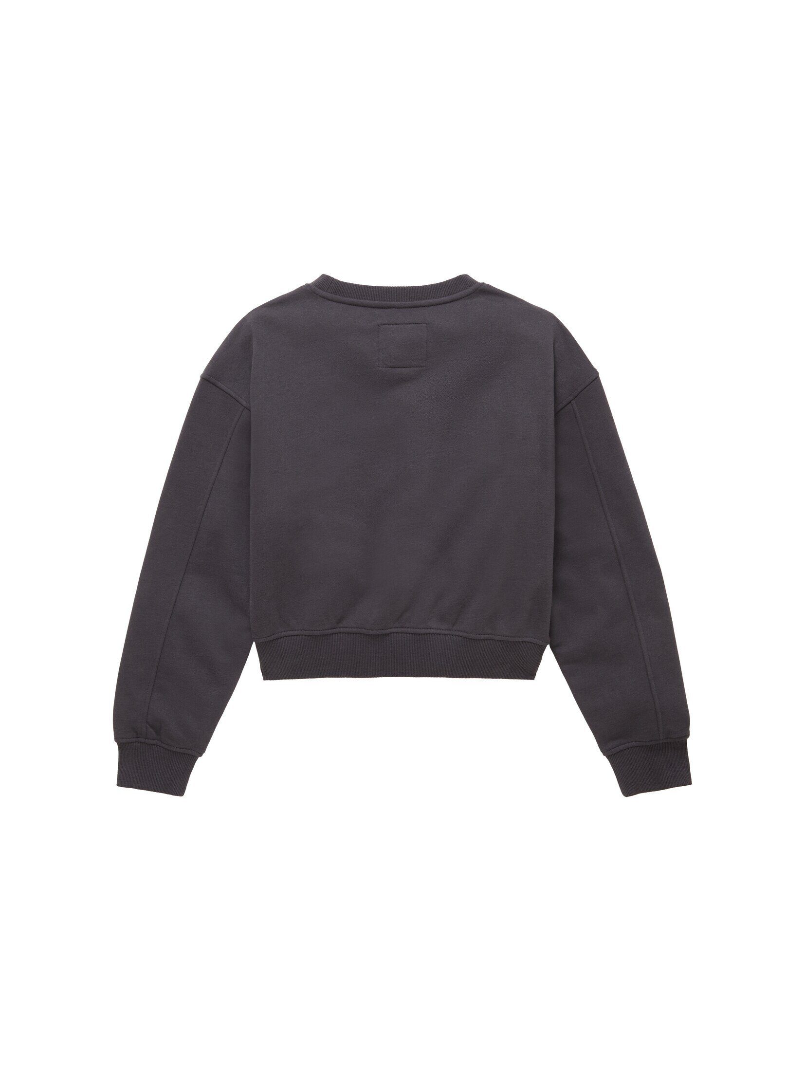 grey TOM Sweatjacke coal Sweatshirt Cropped TAILOR