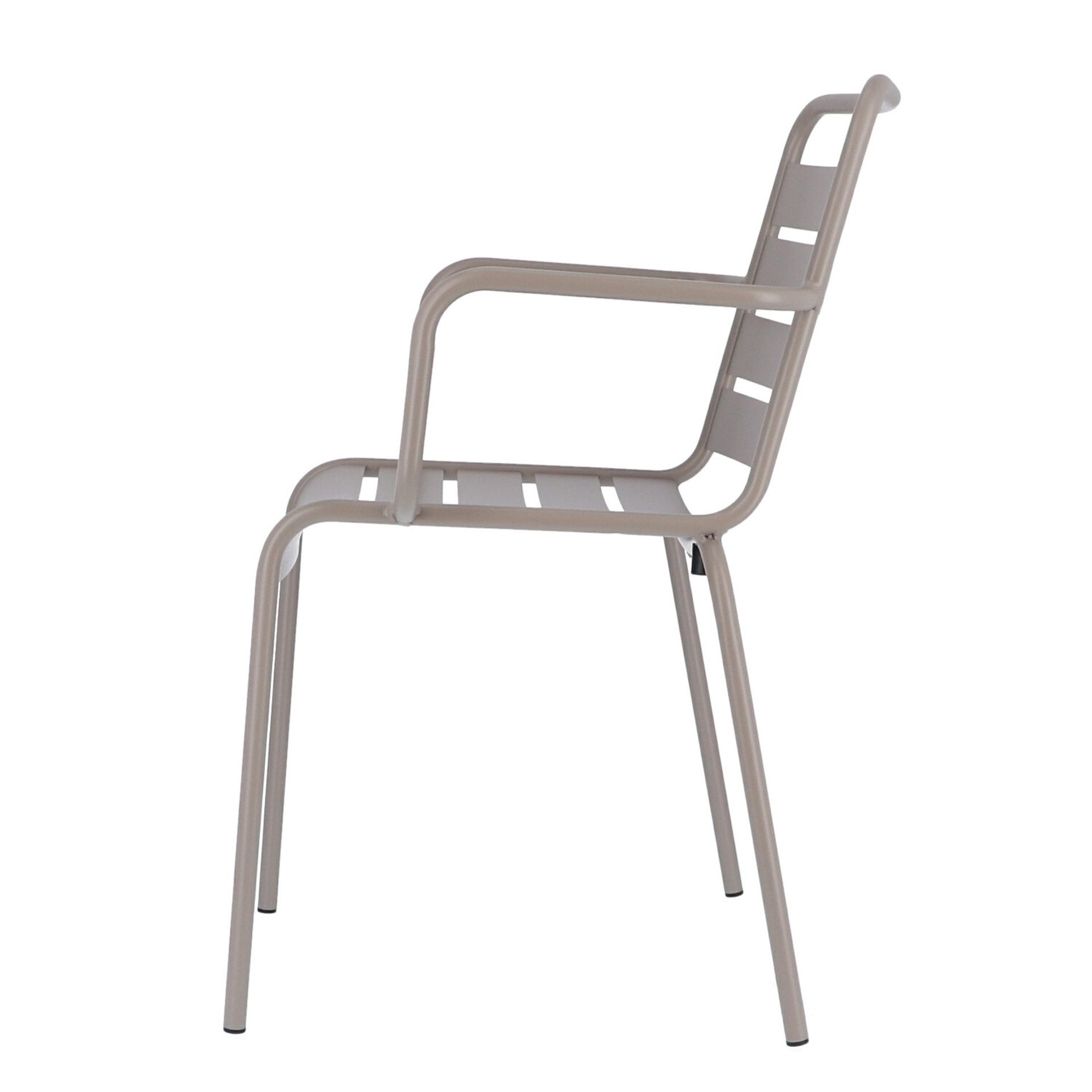 Fiam Stuhl Mya Metal aus Aluminium, Taupe