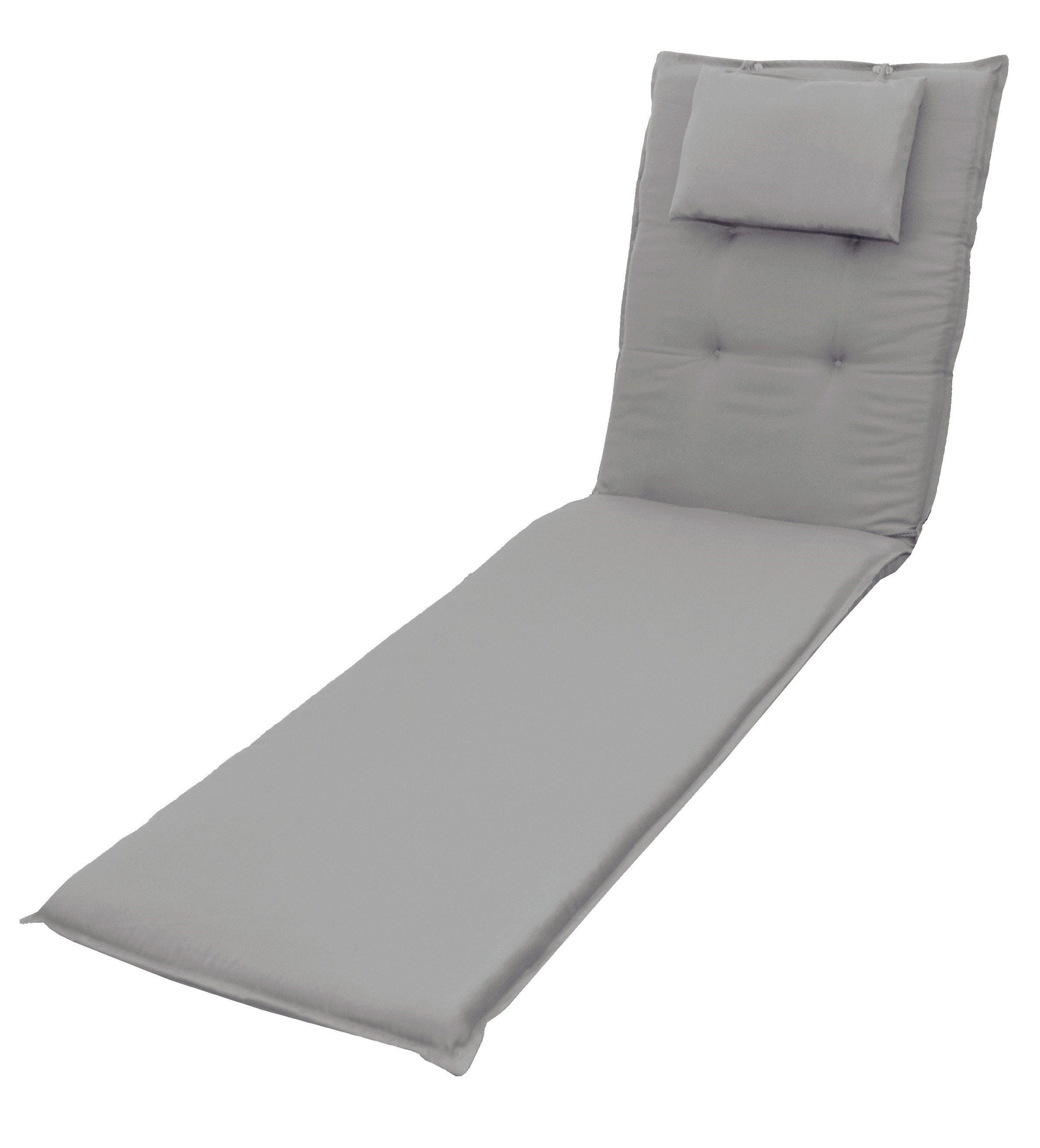 doppler® Liegenauflage 9827 195 x 60 x 8 cm Polster für Liege grau, (1 Auflage, 1 St., 1 Auflage), UV-beständig für Gartenliegen