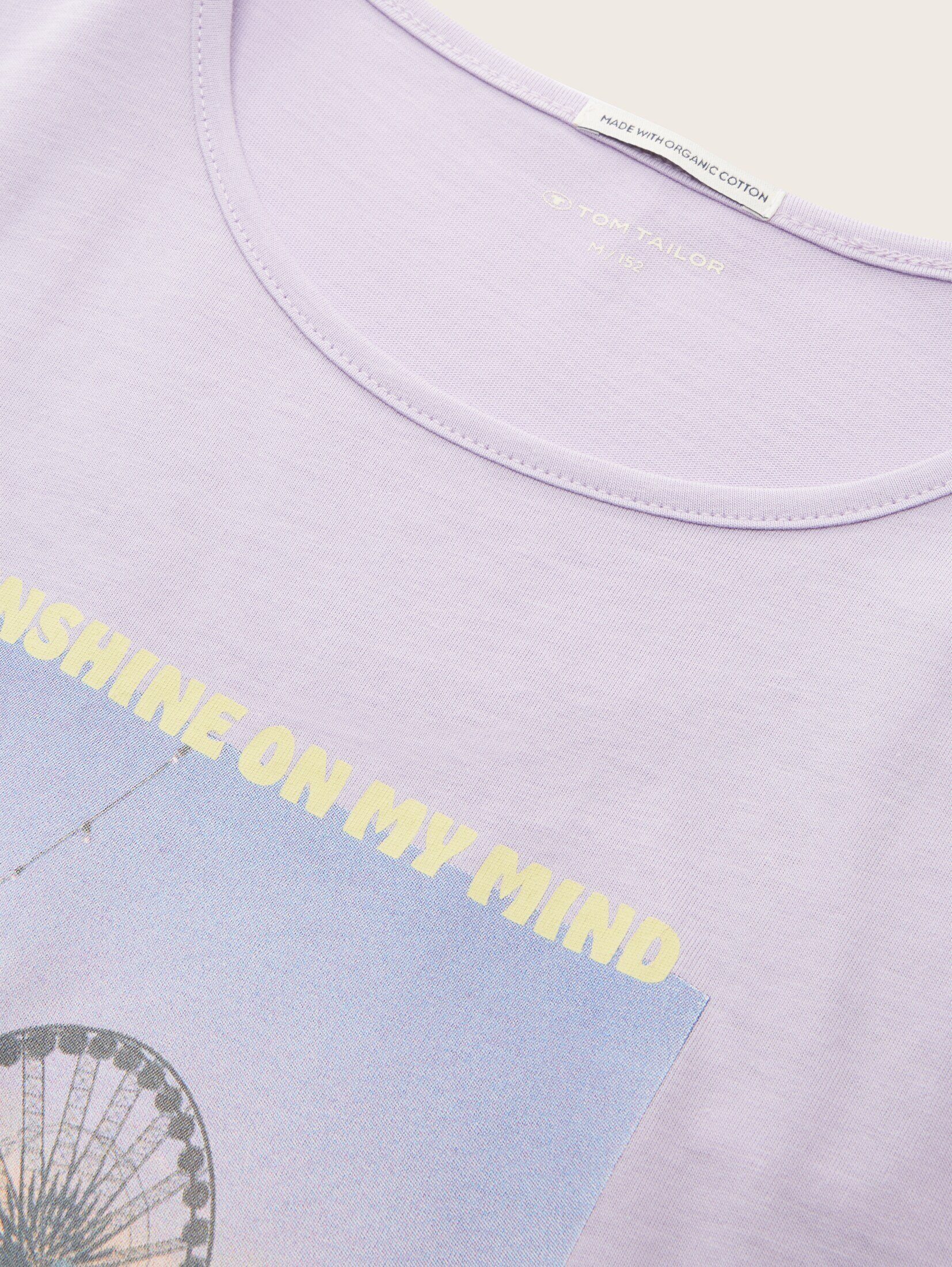 TOM TAILOR sky mit T-Shirt T-Shirt lilac Cropped Print