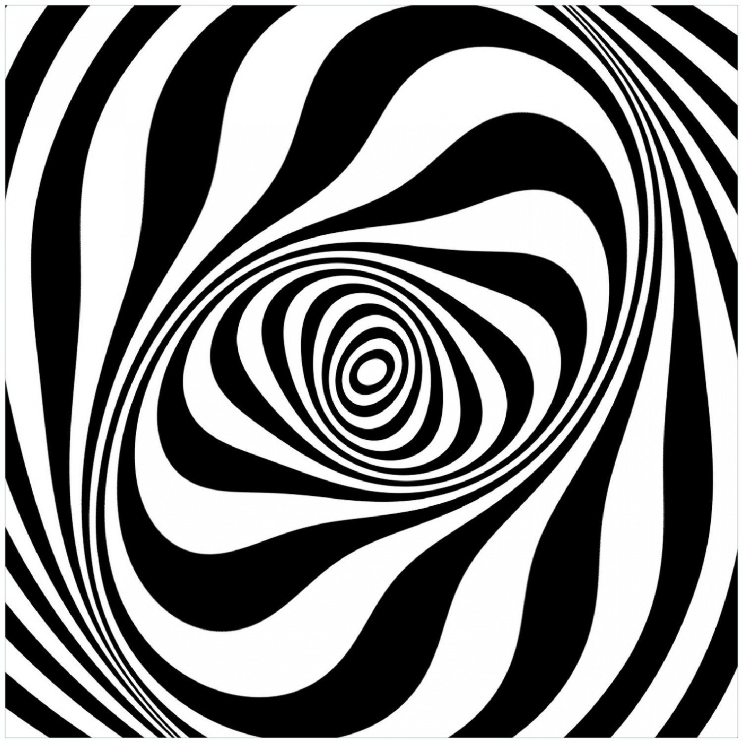 Wallario Memoboard Optische Täuschung - Zebra Muster - schwarz weiß