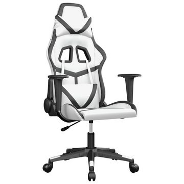 vidaXL Bürostuhl Gaming-Stuhl Weiß und Schwarz Kunstleder