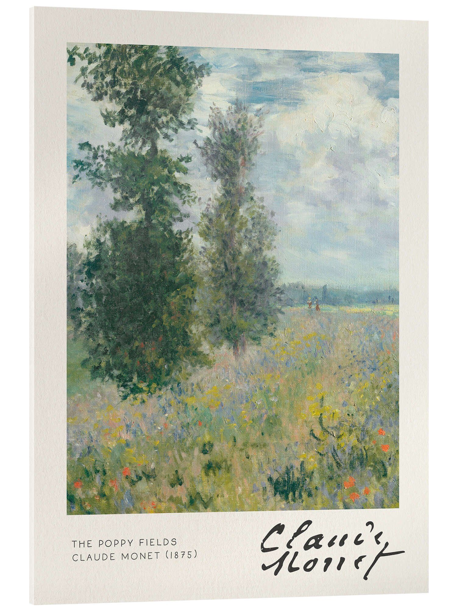 Posterlounge Acrylglasbild Claude Monet, Die Mohnfelder, Wohnzimmer Malerei